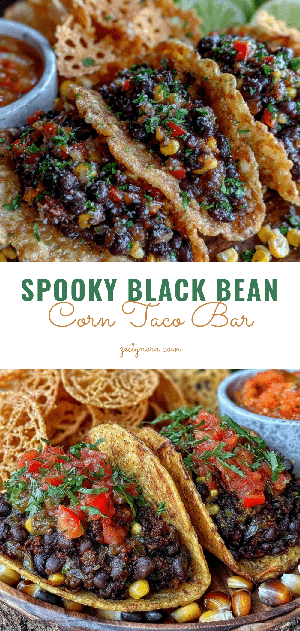 black bean and corn halloween taco bar recipe