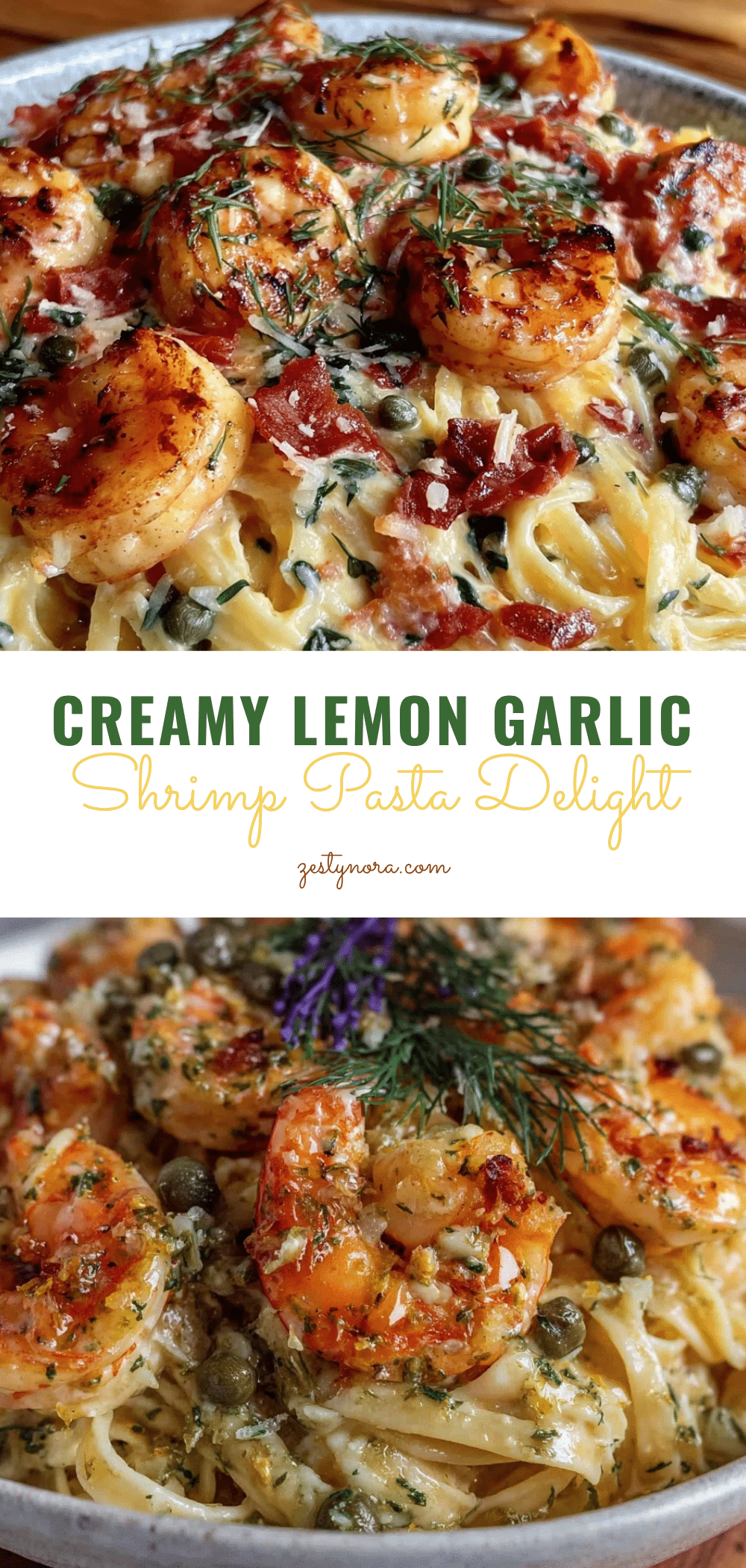 creamy lemon garlic shrimp pasta recipe
