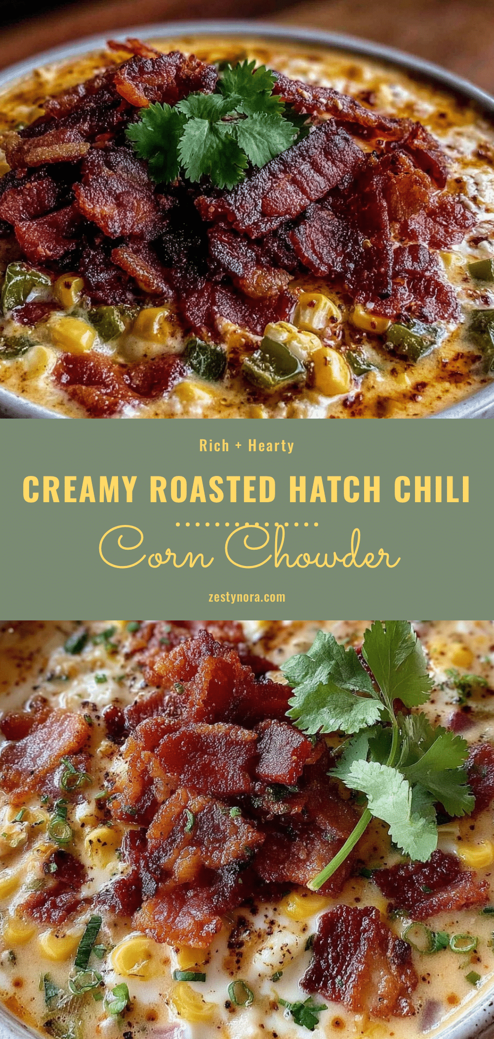 creamy roasted hatch chili corn chowder recipe