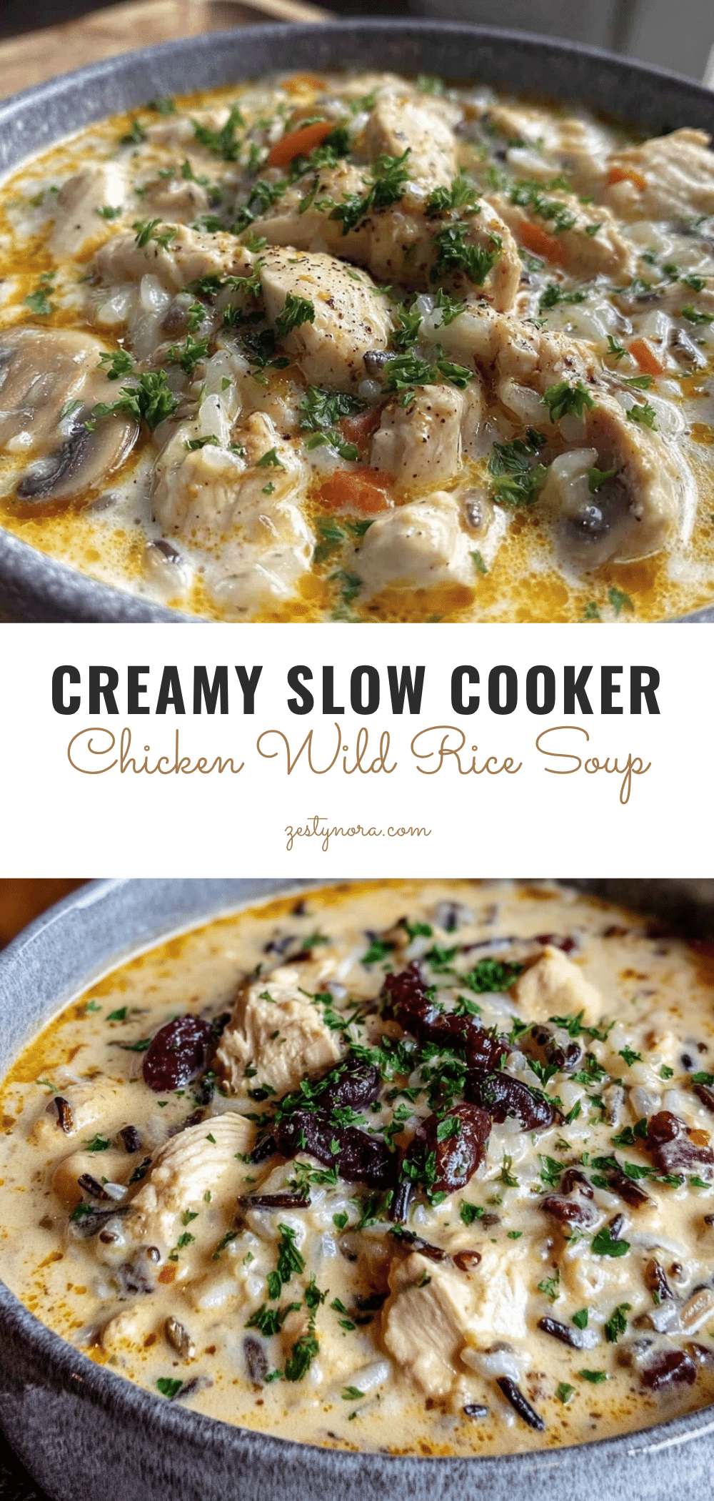 creamy slow cooker chicken and wild rice soup recipe