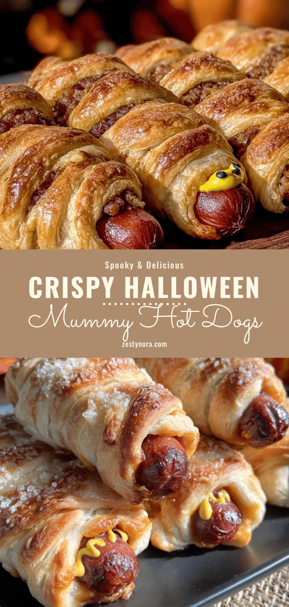 Crispy Halloween Mummy Hot Dogs recipe