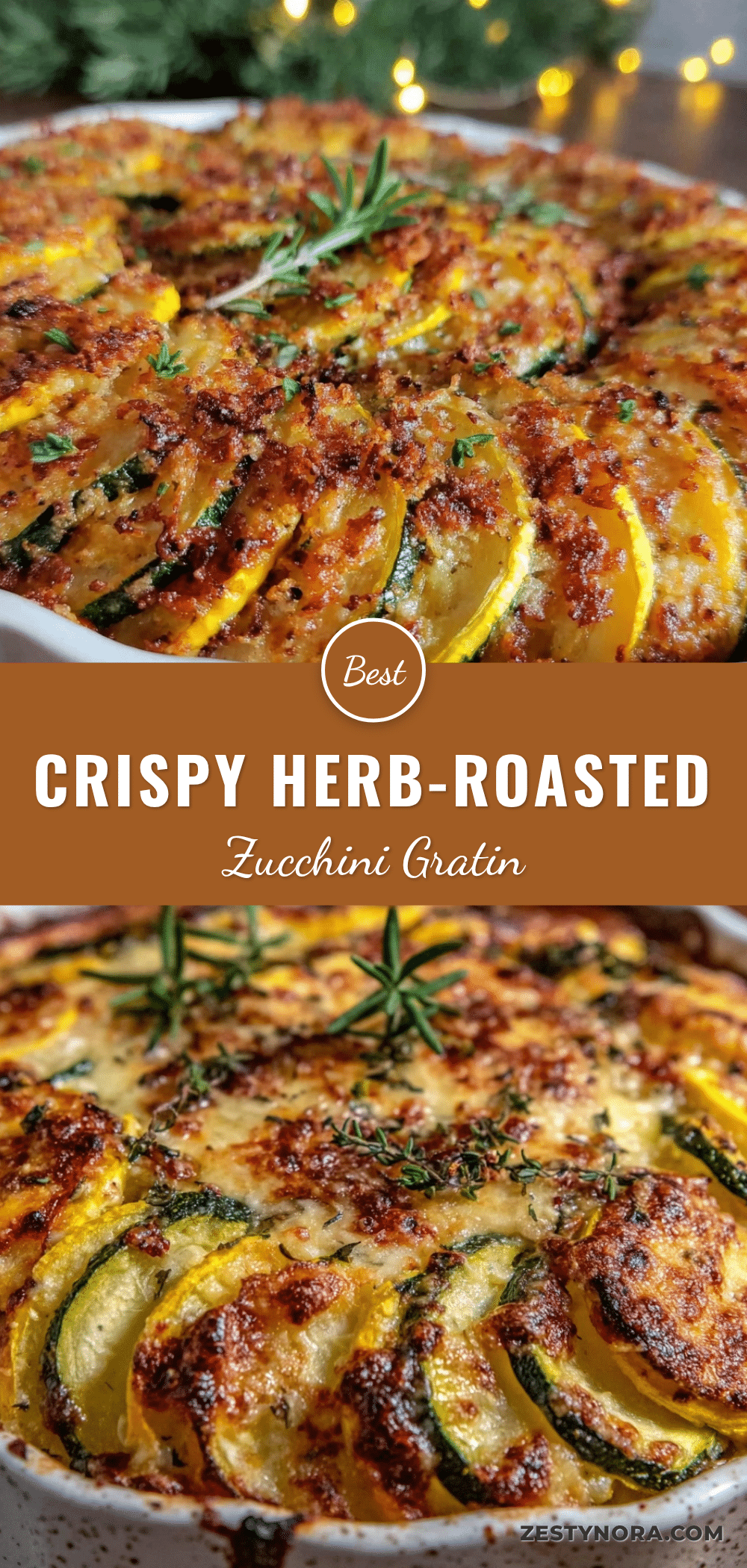 crispy herb-roasted yellow squash and zucchini gratin recipe