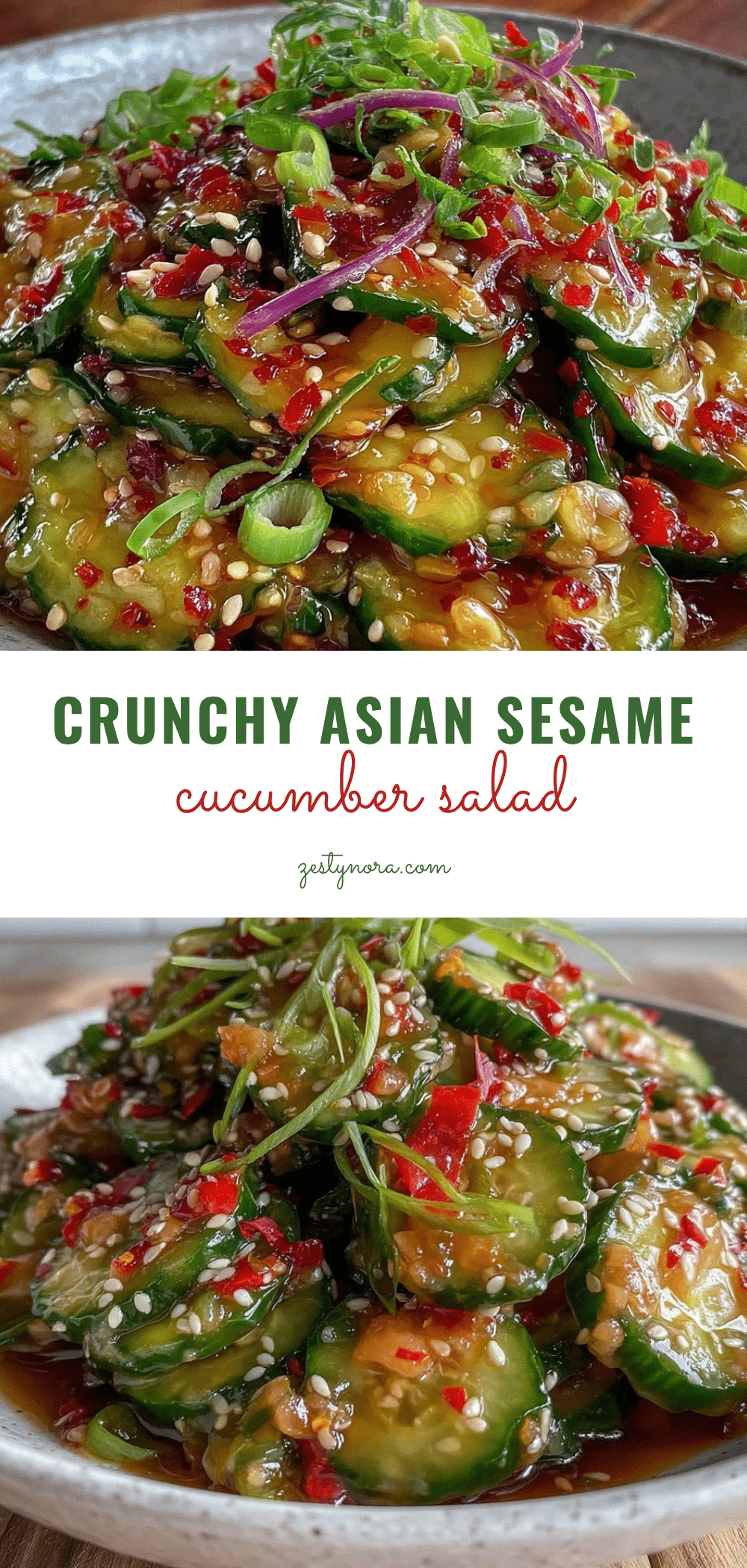 Crunchy Asian Sesame Cucumber Salad recipe