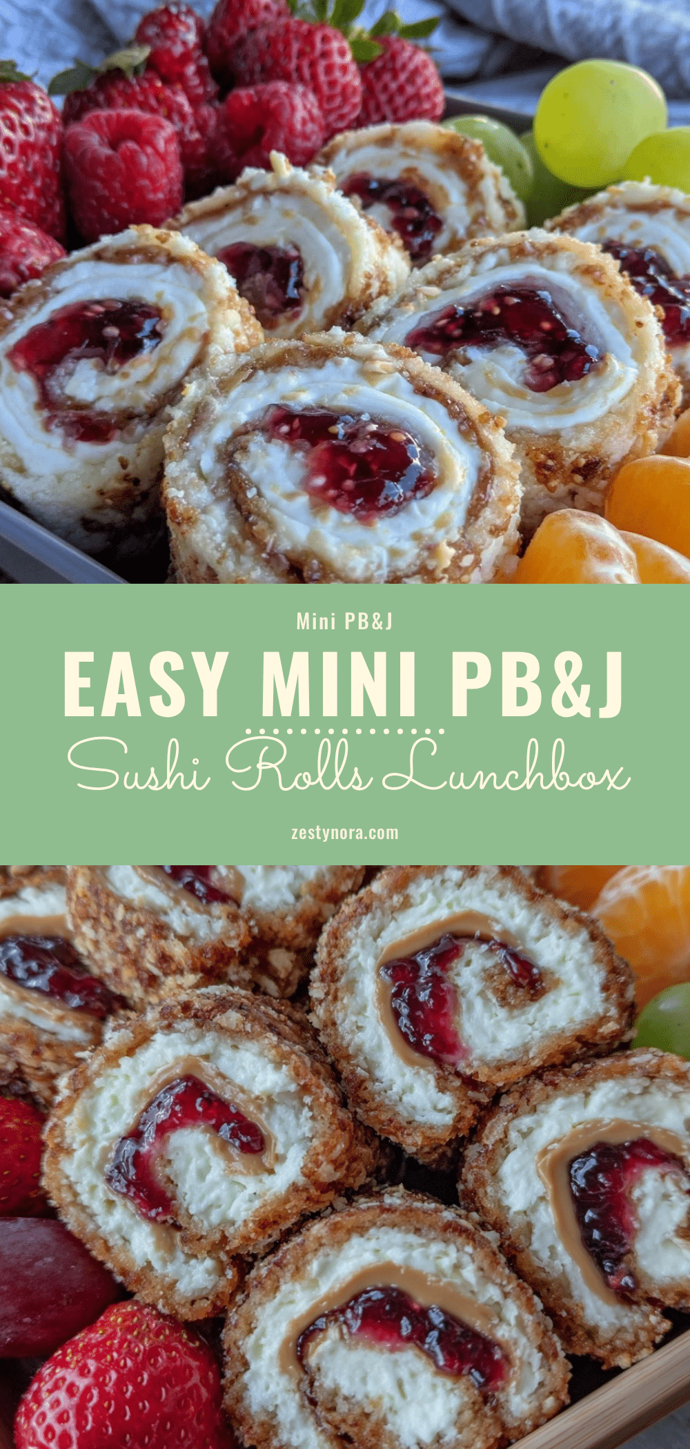 easy mini PB&J sushi rolls recipe