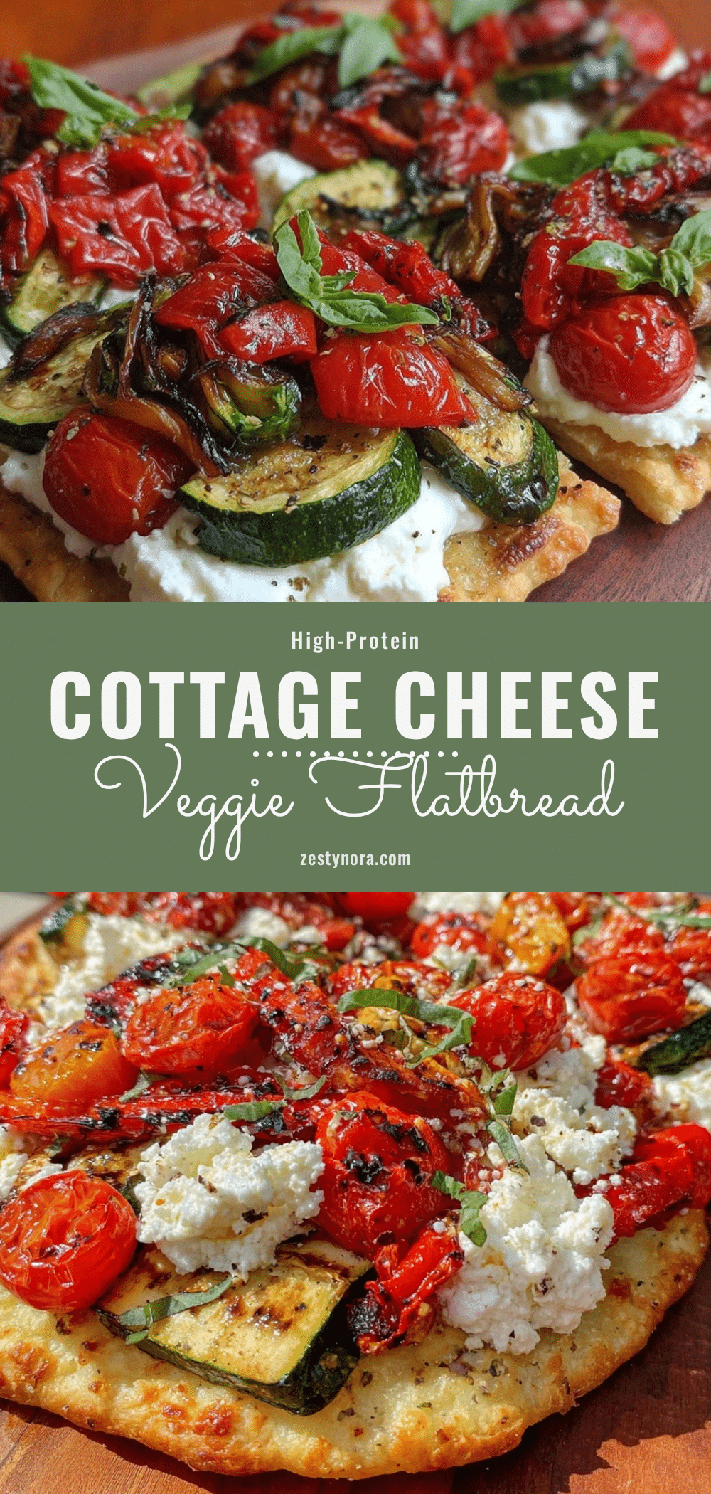 healthy high-protein cottage cheese flatbread pizza recipe