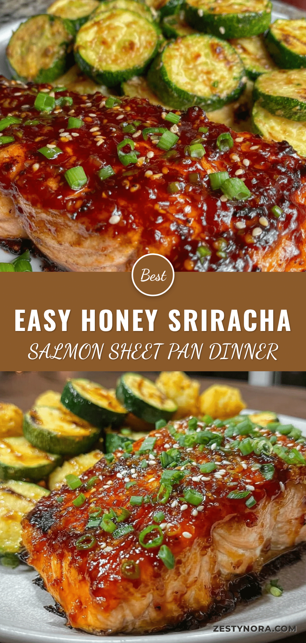 honey sriracha salmon sheet pan dinner recipe