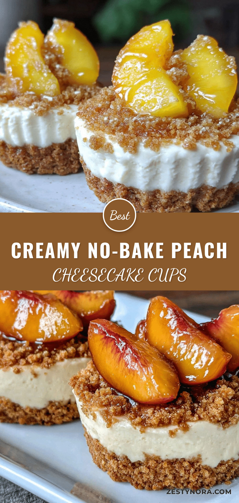 no-bake peach cheesecake cups recipe