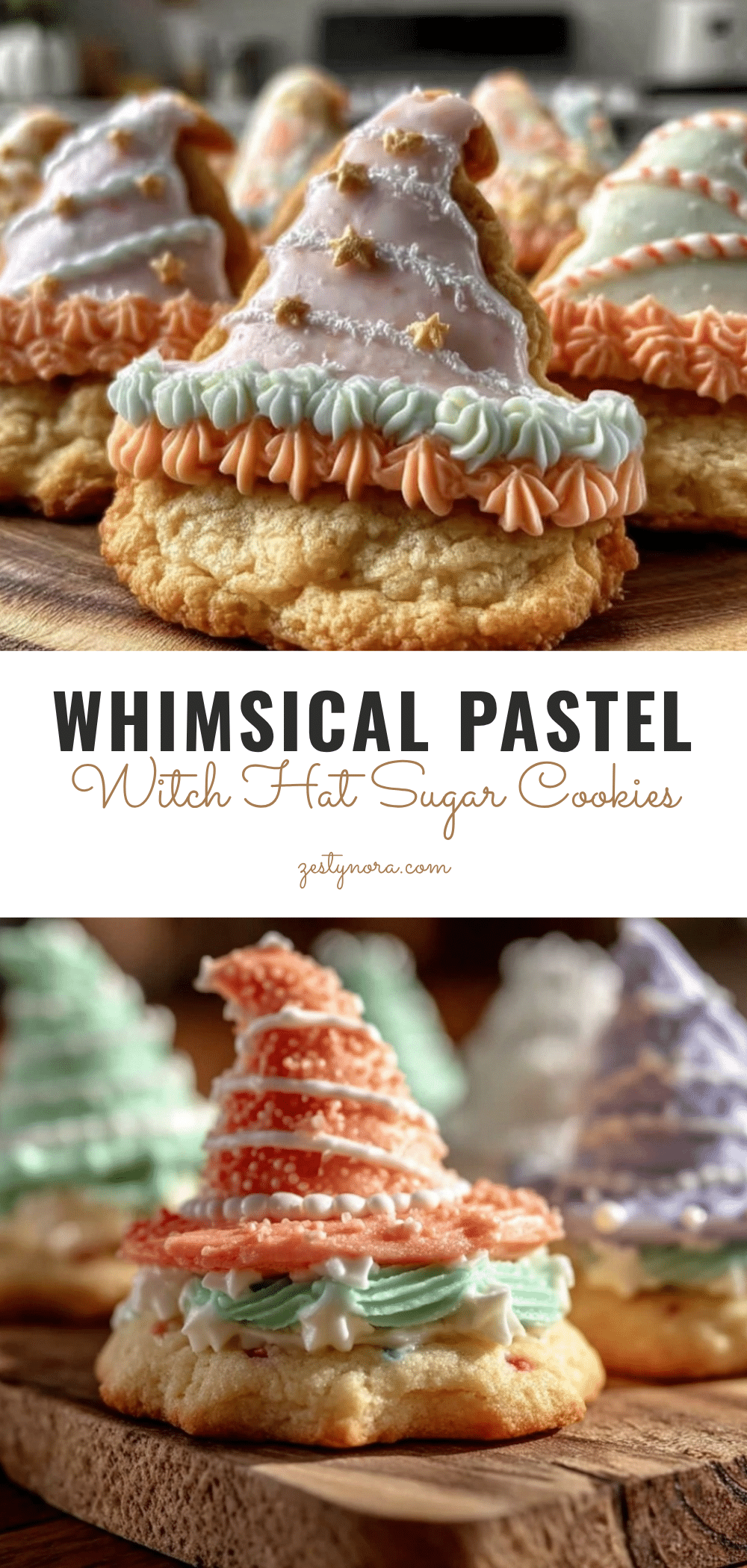 pastel halloween witch hat sugar cookies recipe