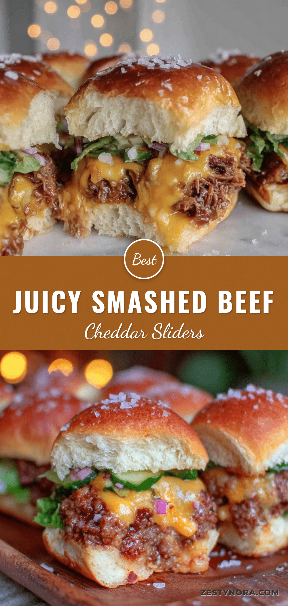 Quick Smashed Beef and Cheddar Sliders recipe