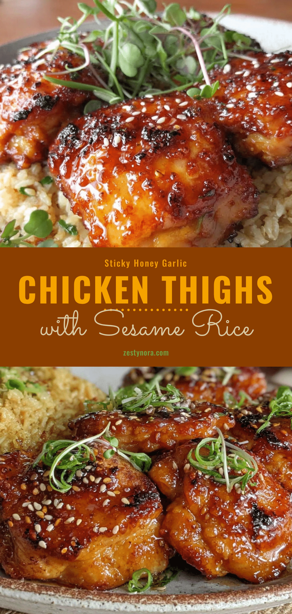 sticky honey garlic chicken thighs recipe