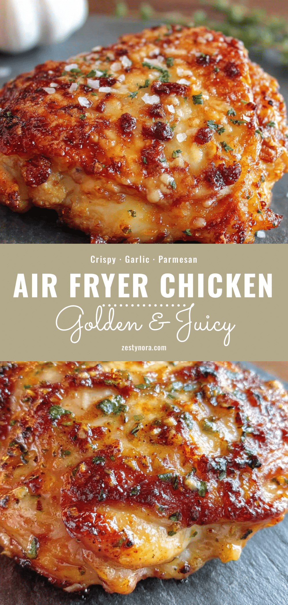 air fryer garlic parmesan chicken thighs recipe