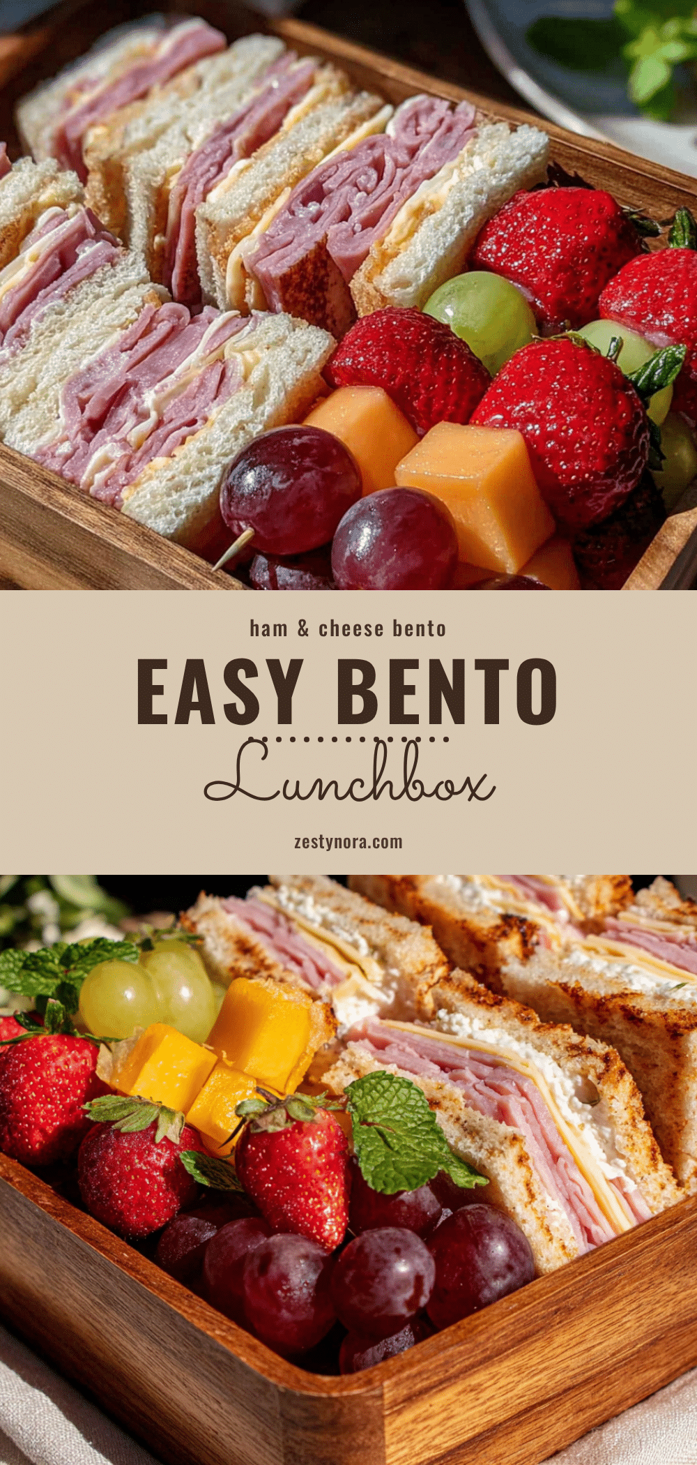 bento ham and cheese lunchbox recipe