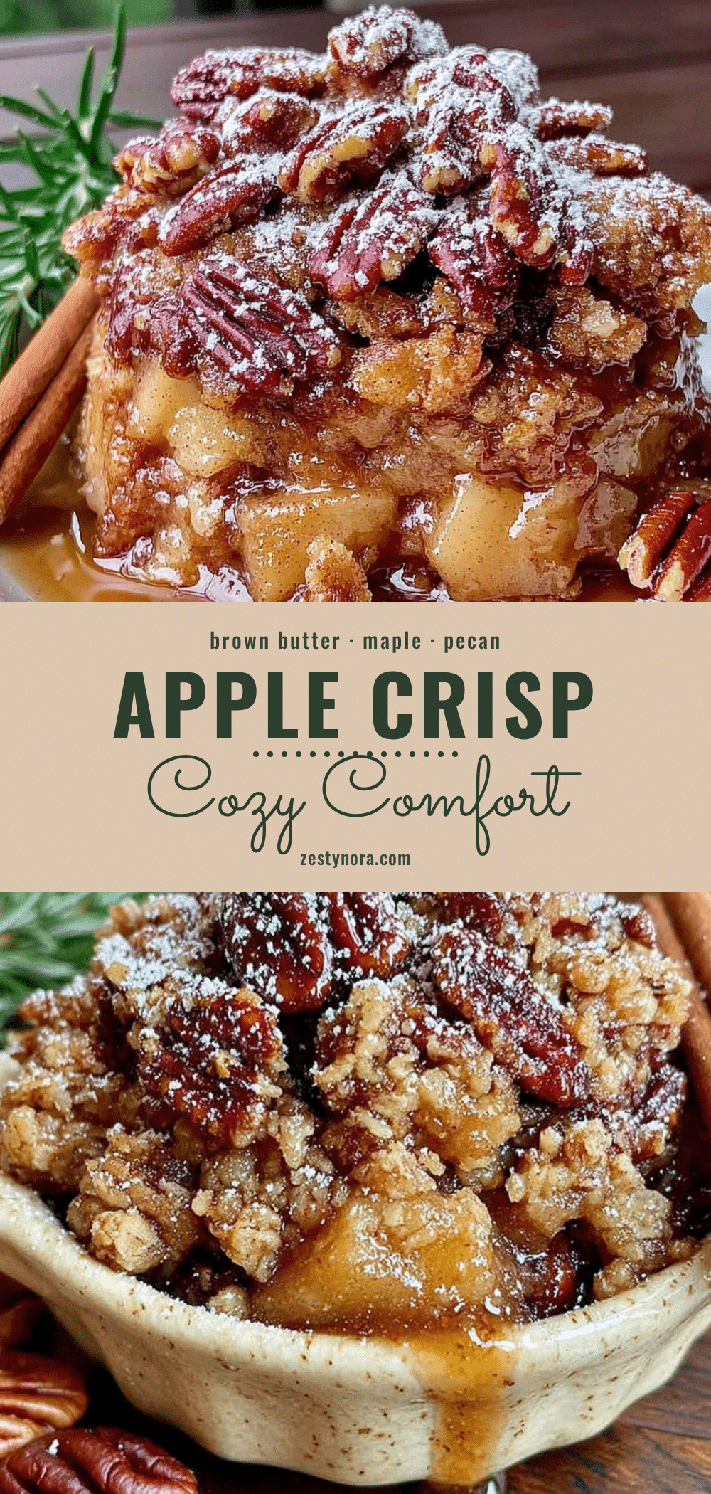 brown butter maple pecan apple crisp recipe