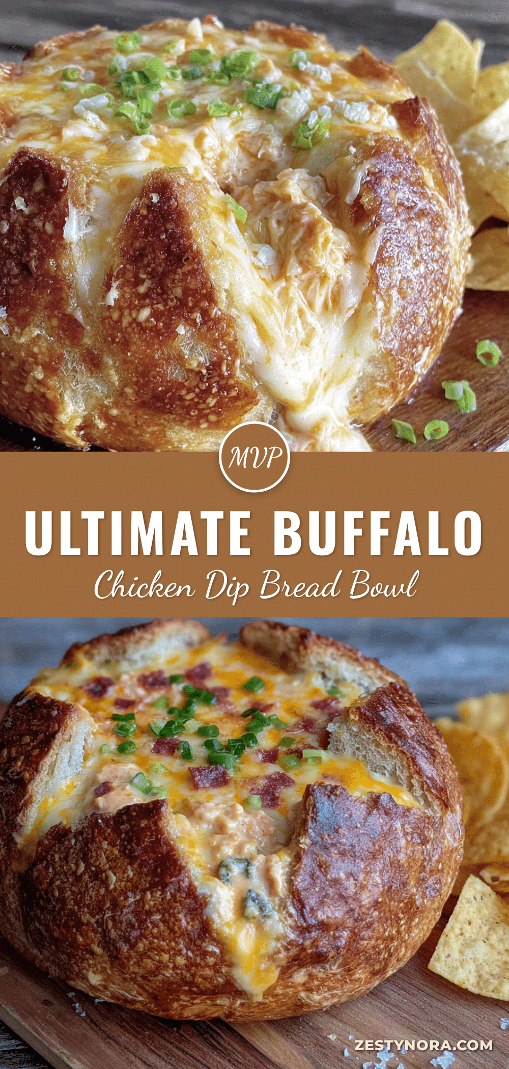 buffalo chicken dip stuffed bread bowl recipe