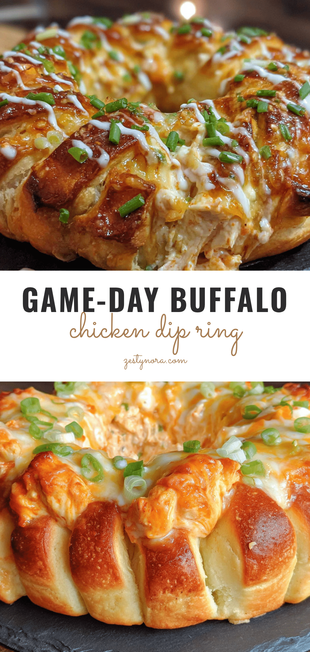 buffalo chicken football dip ring recipe