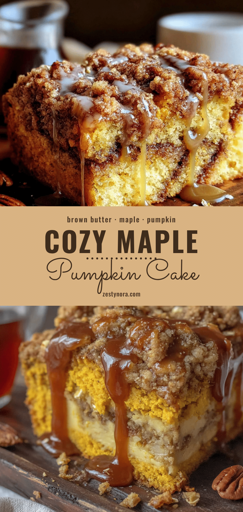 cozy maple brown butter pumpkin coffee cake recipe