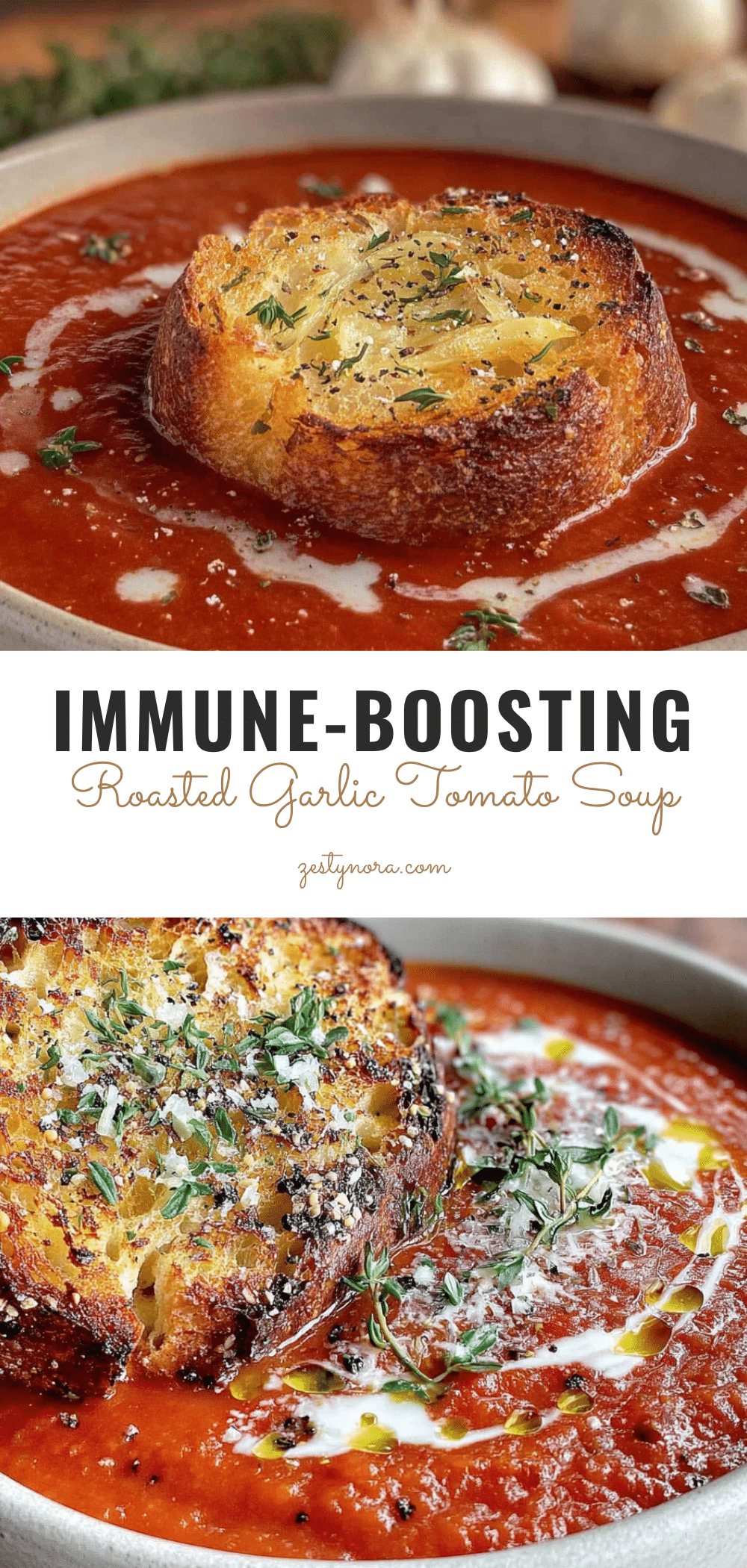 cozy roasted garlic tomato soup for immune boost recipe