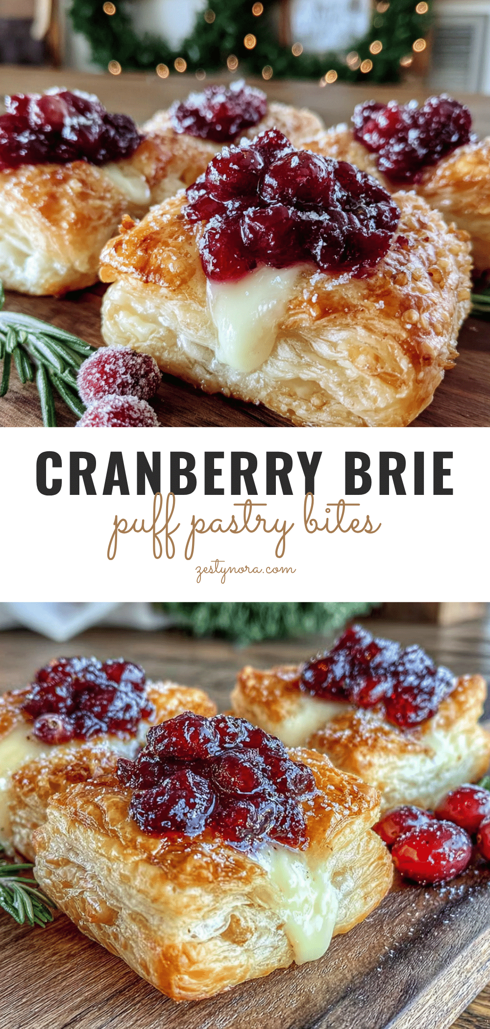 Cranberry Brie Puff Pastry Bites recipe