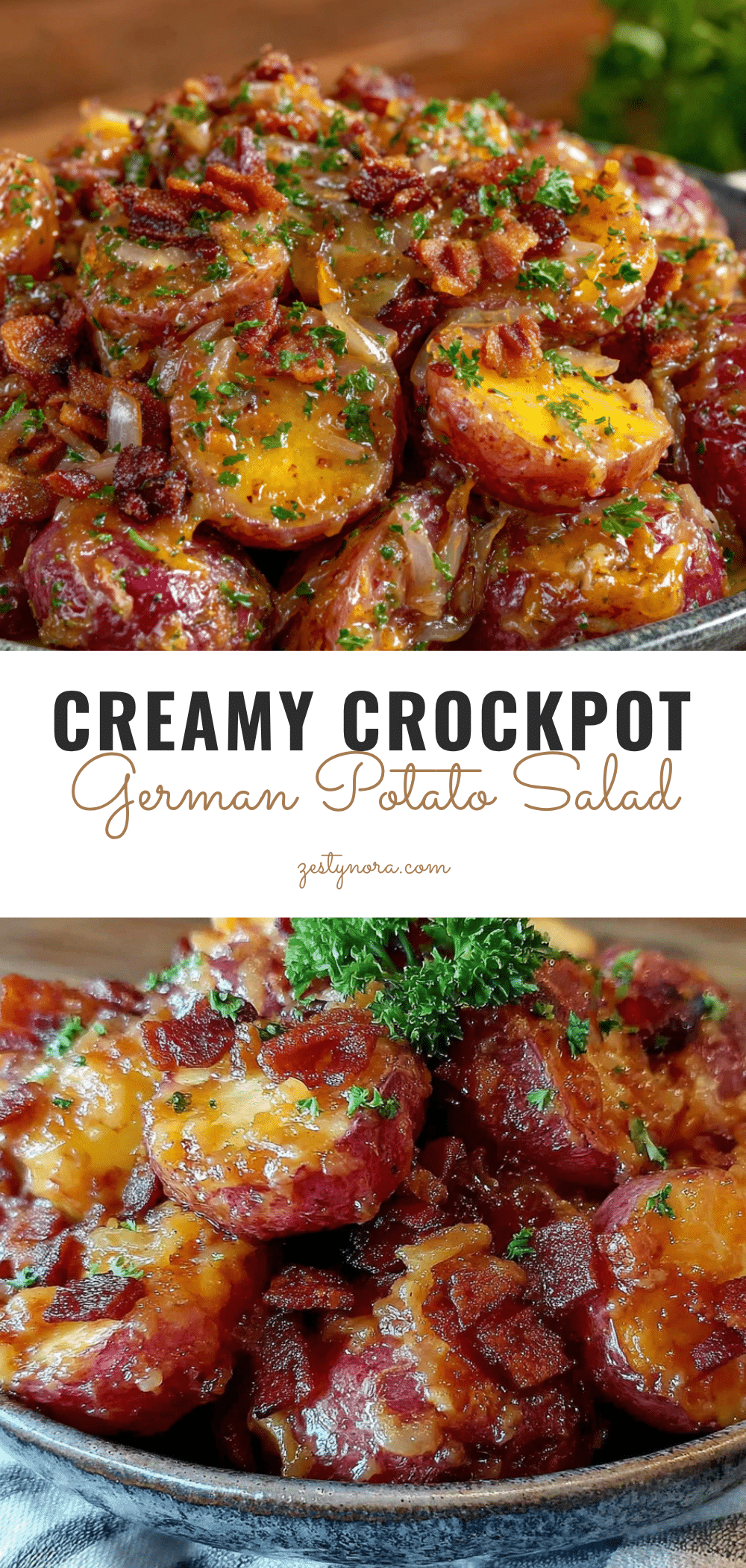 creamy crockpot german potato salad with bacon recipe