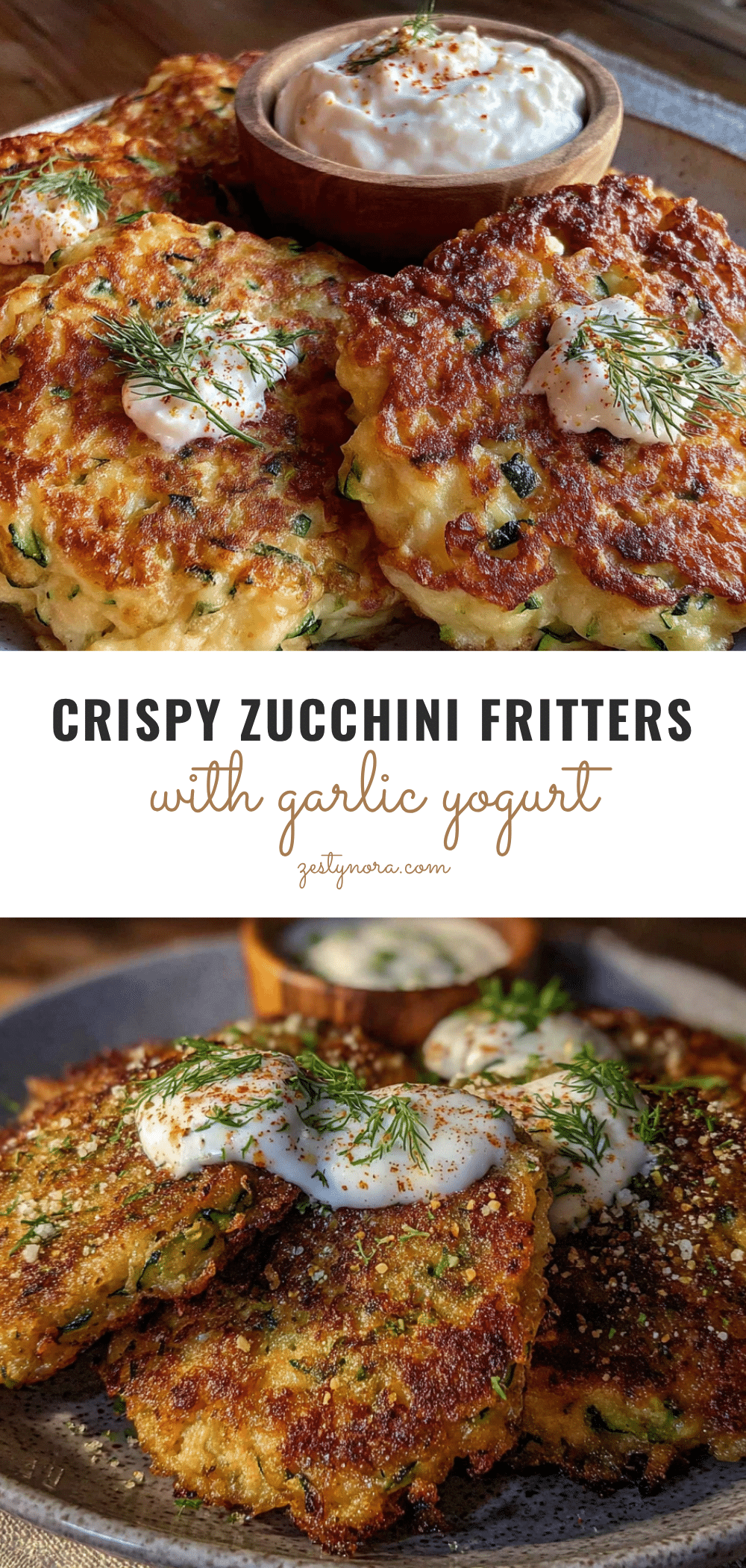 crispy zucchini fritters with garlic yogurt recipe