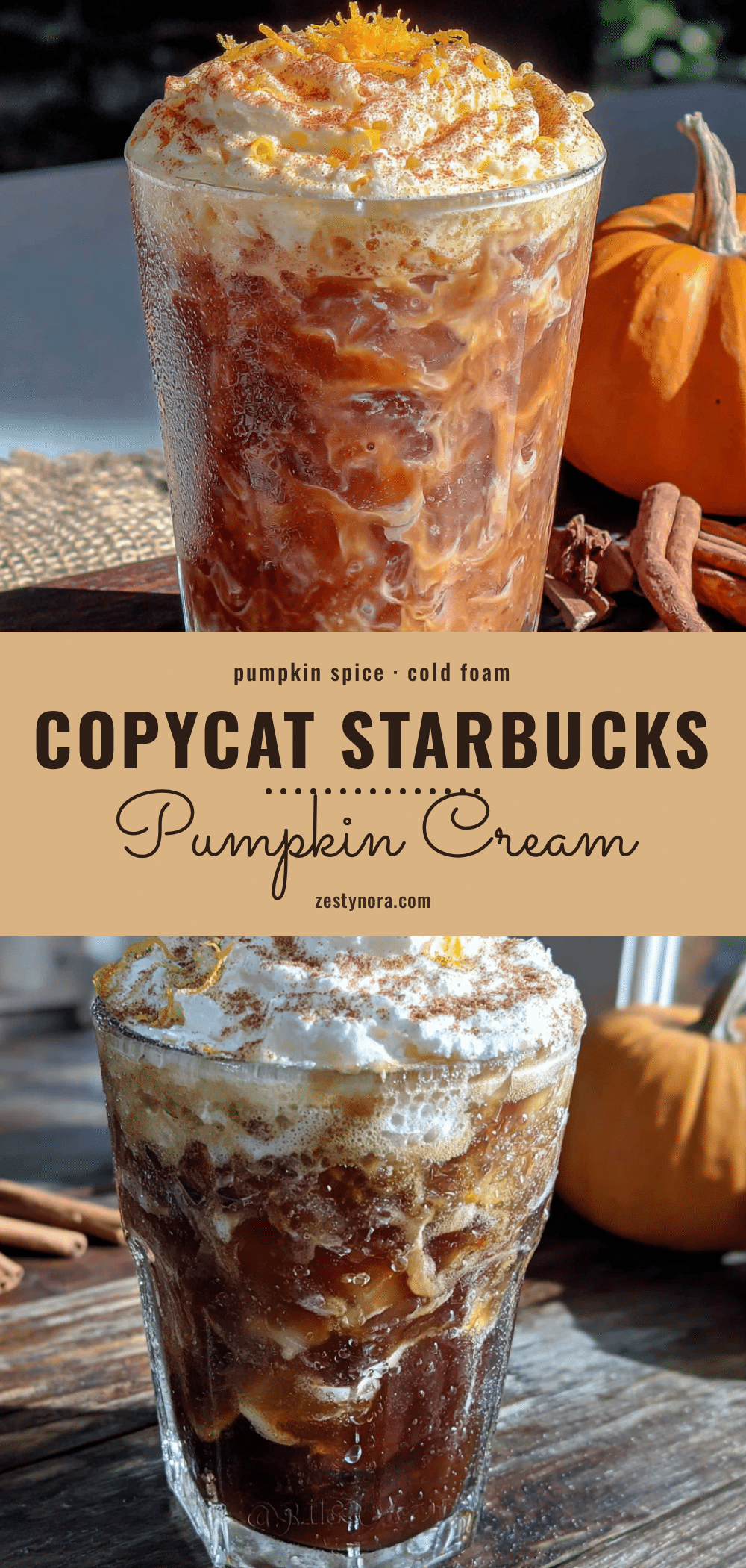 easy copycat Starbucks pumpkin cream cold foam recipe