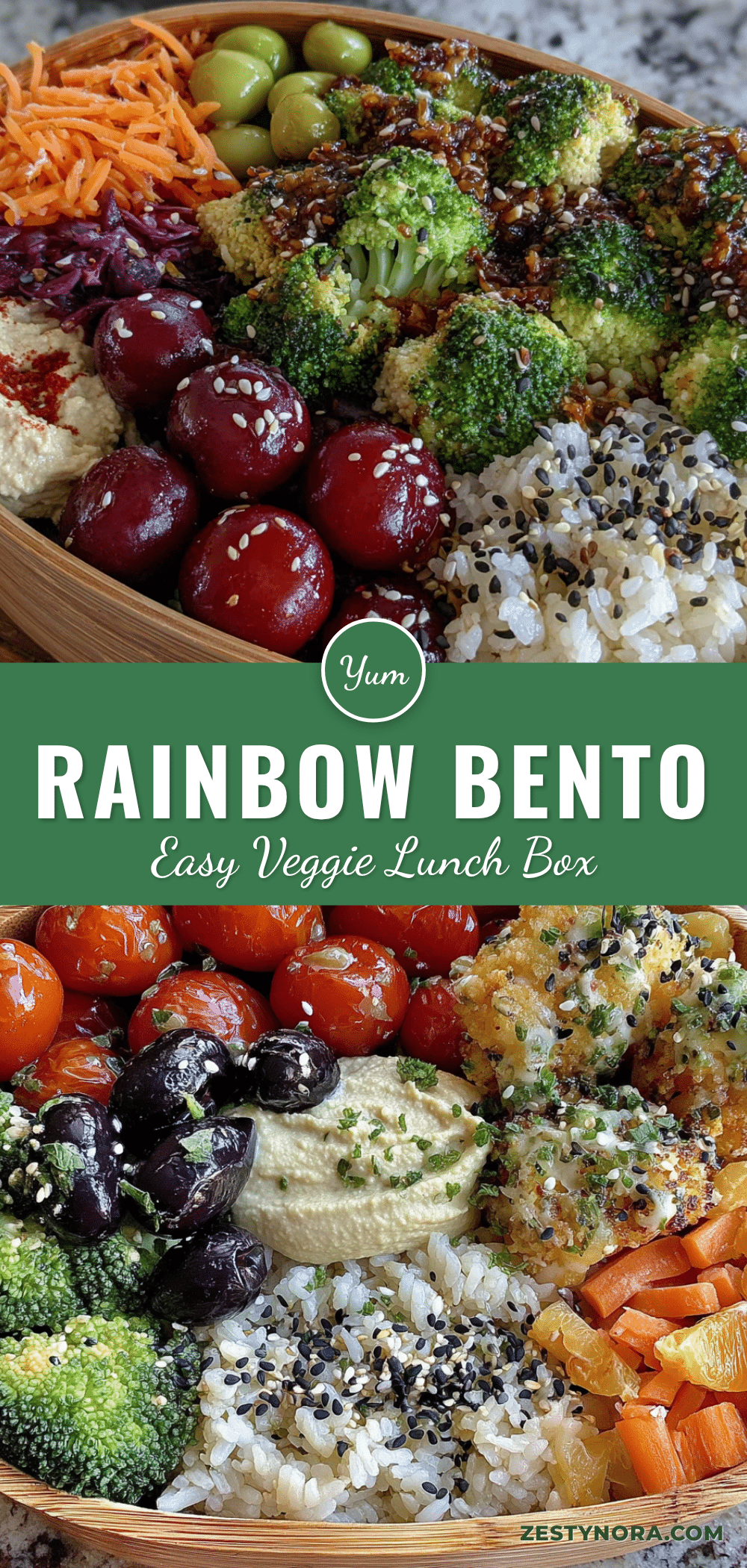 easy rainbow veggie bento box recipe