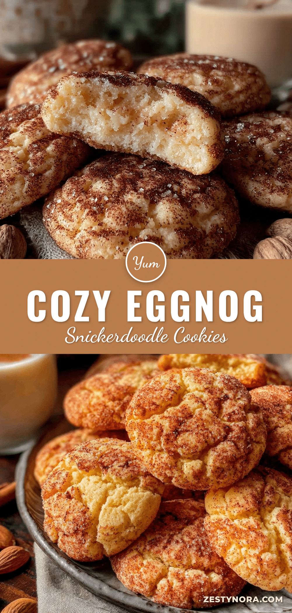 Eggnog snickerdoodle cookies recipe