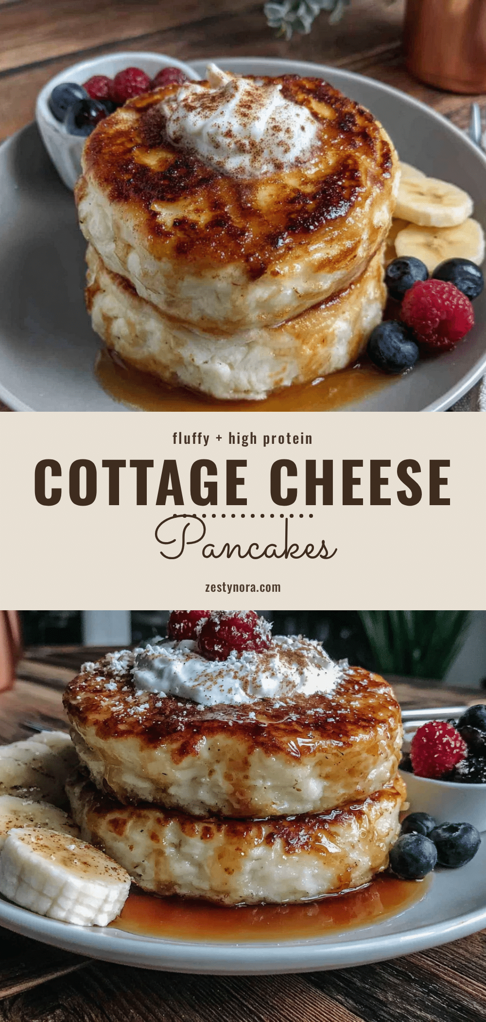 fluffy high-protein cottage cheese pancakes recipe