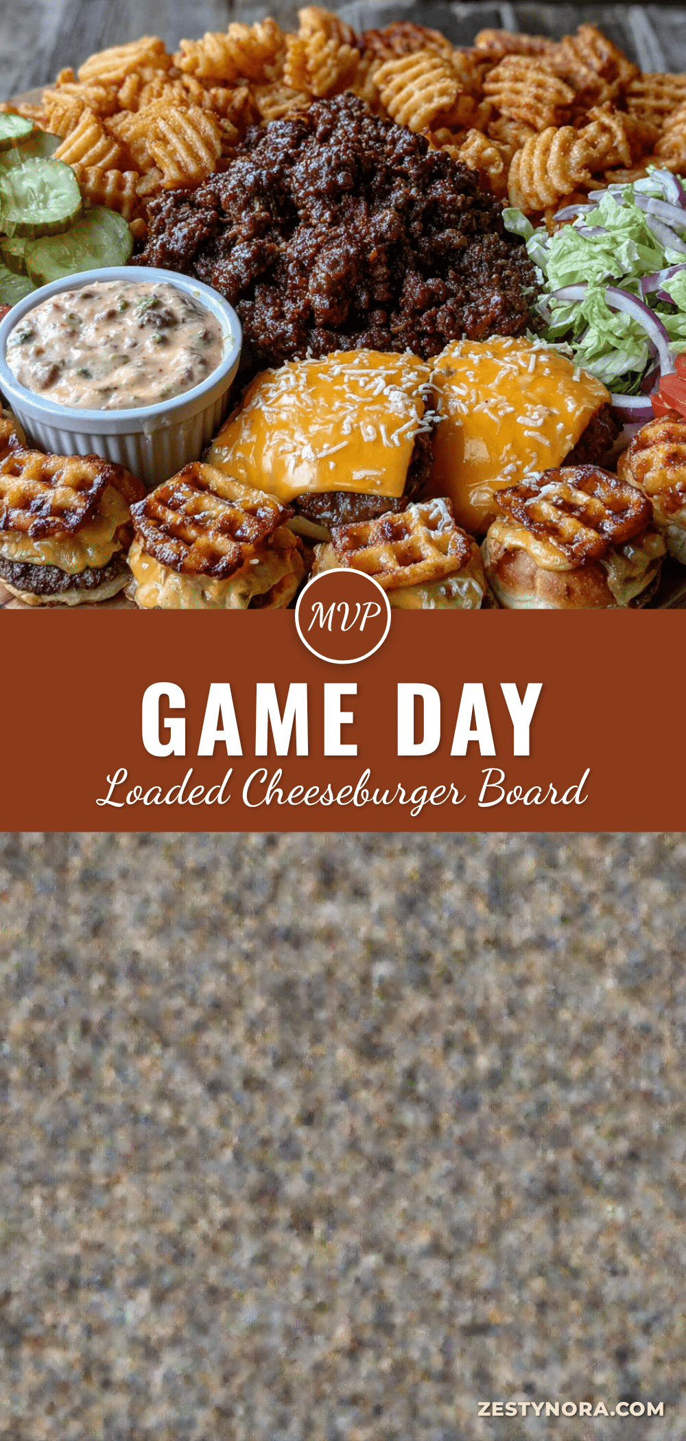 game day loaded cheeseburger board recipe