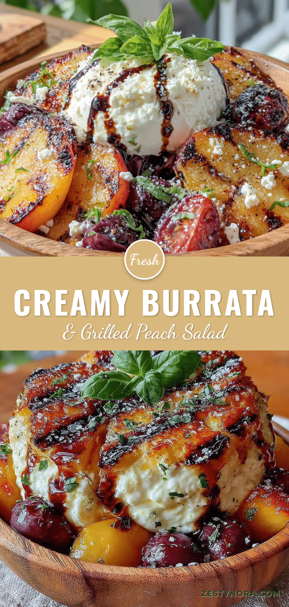 grilled peach burrata summer salad recipe