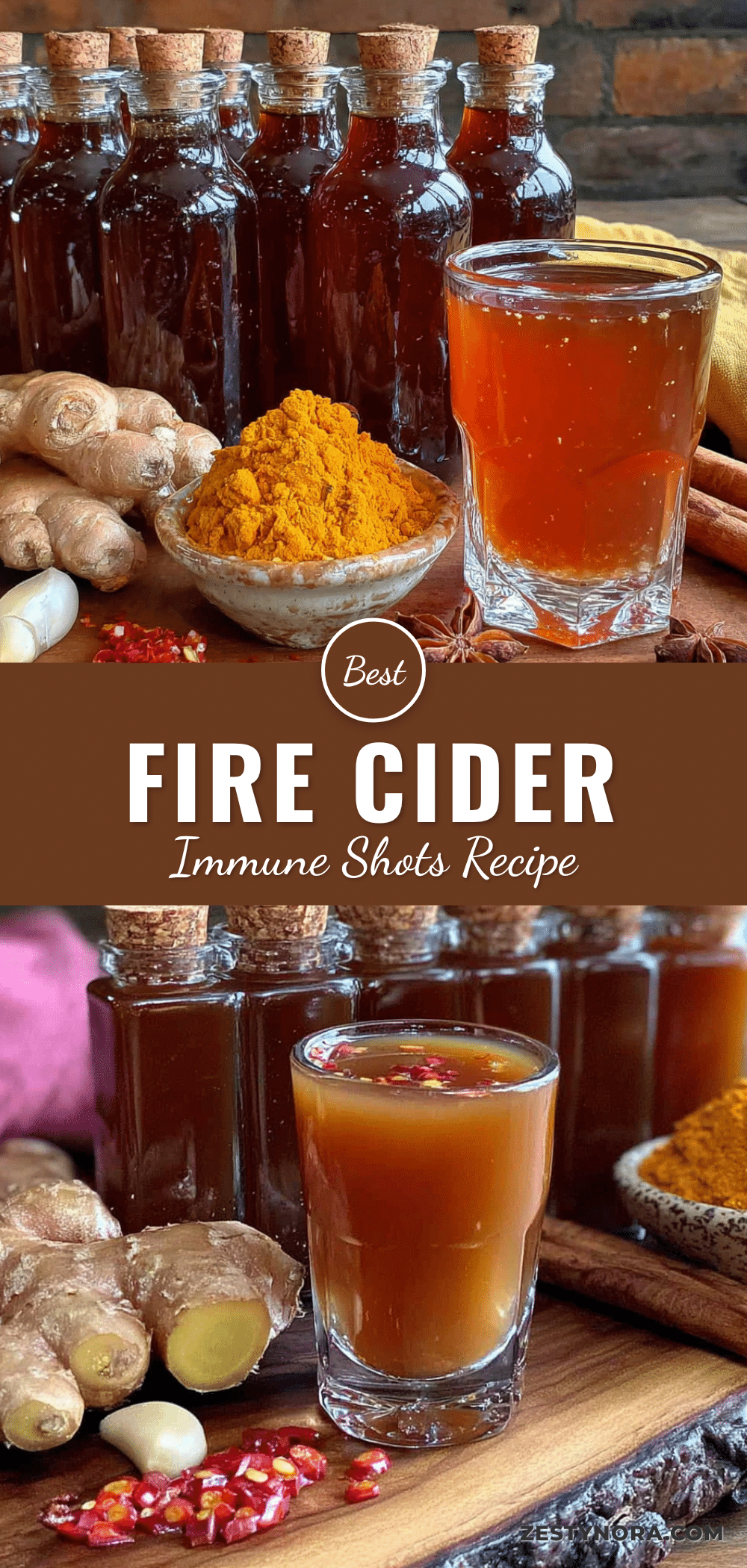 Homemade fire cider immune shots recipe
