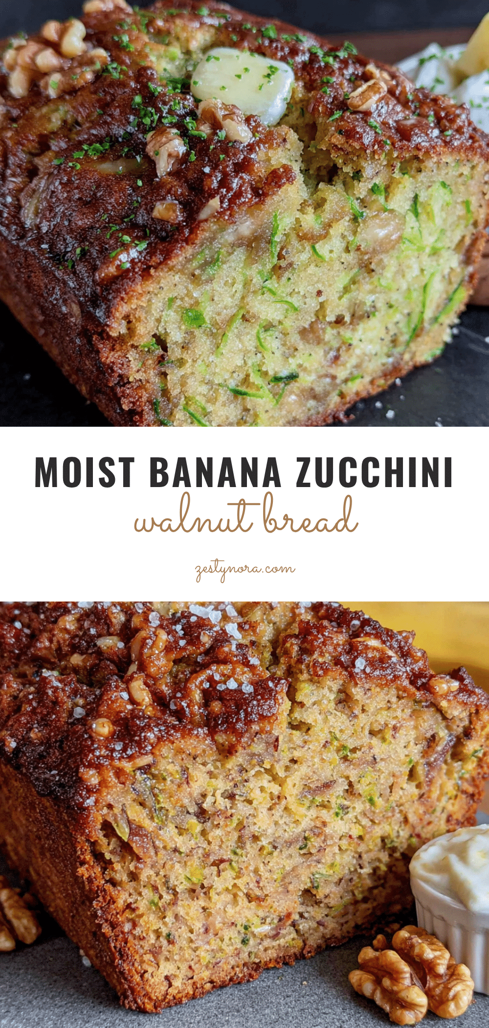 moist banana zucchini walnut bread recipe