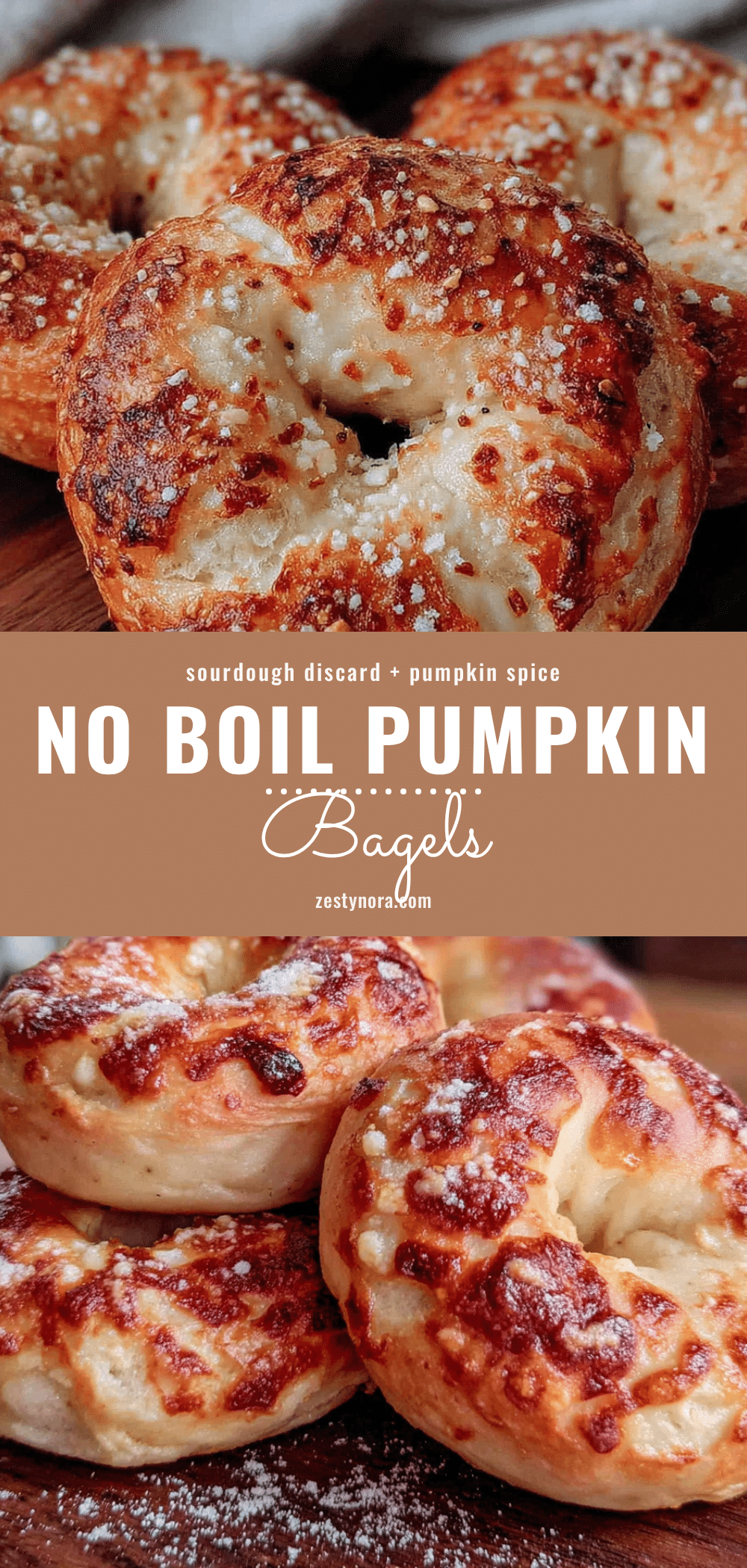 No Boil Sourdough Discard Pumpkin Bagels recipe