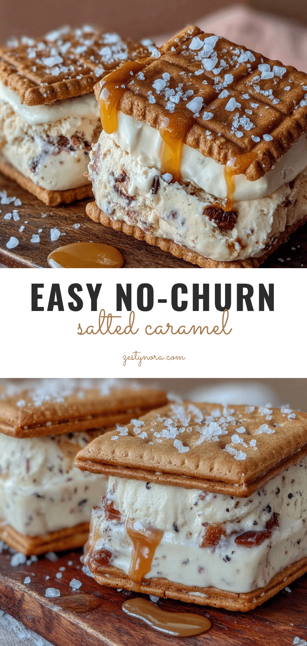 no-churn salted caramel ice cream sandwiches recipe