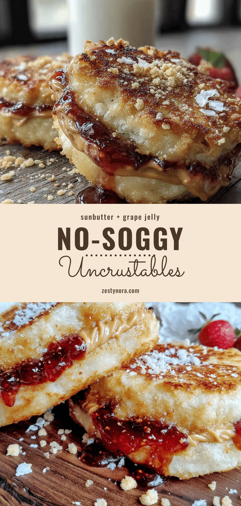 no-soggy sunbutter and jelly uncrustables recipe