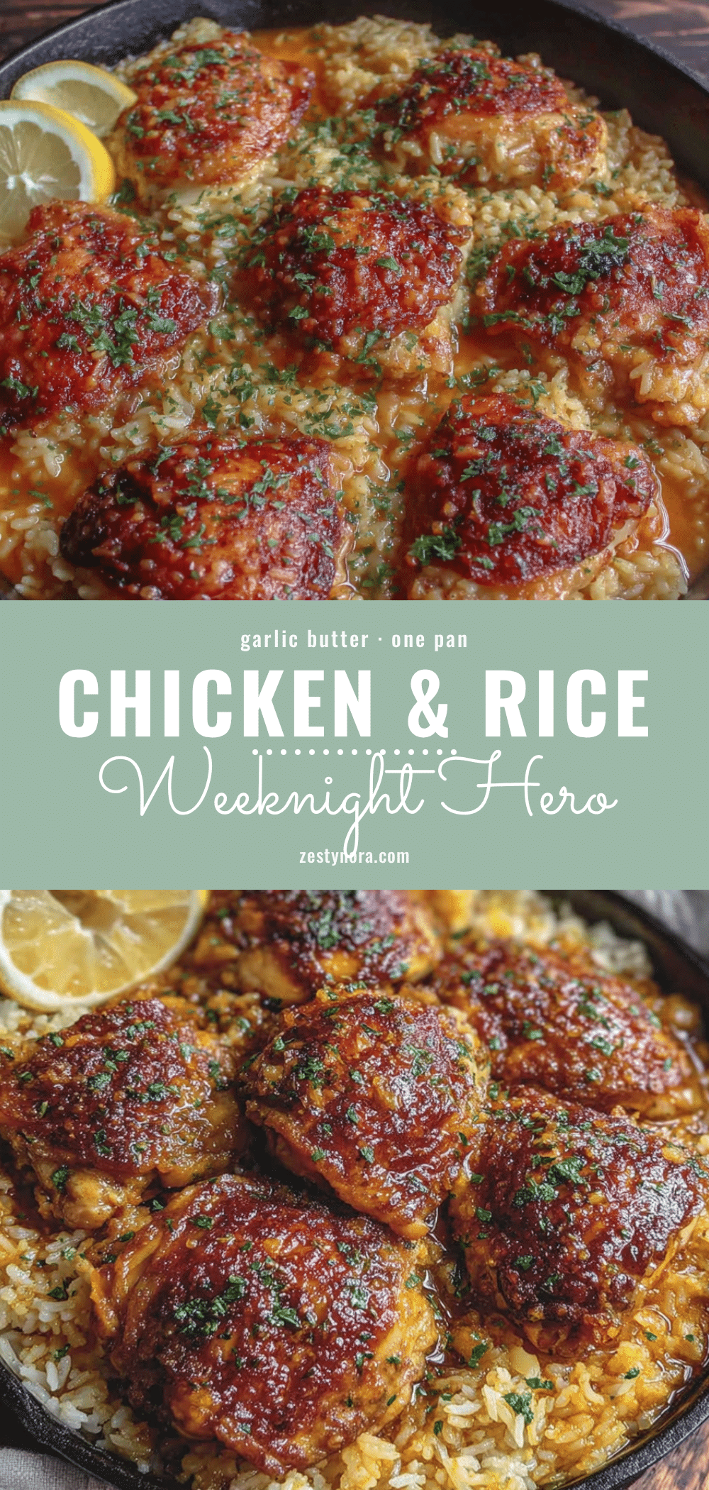 one-pan garlic butter chicken and rice recipe