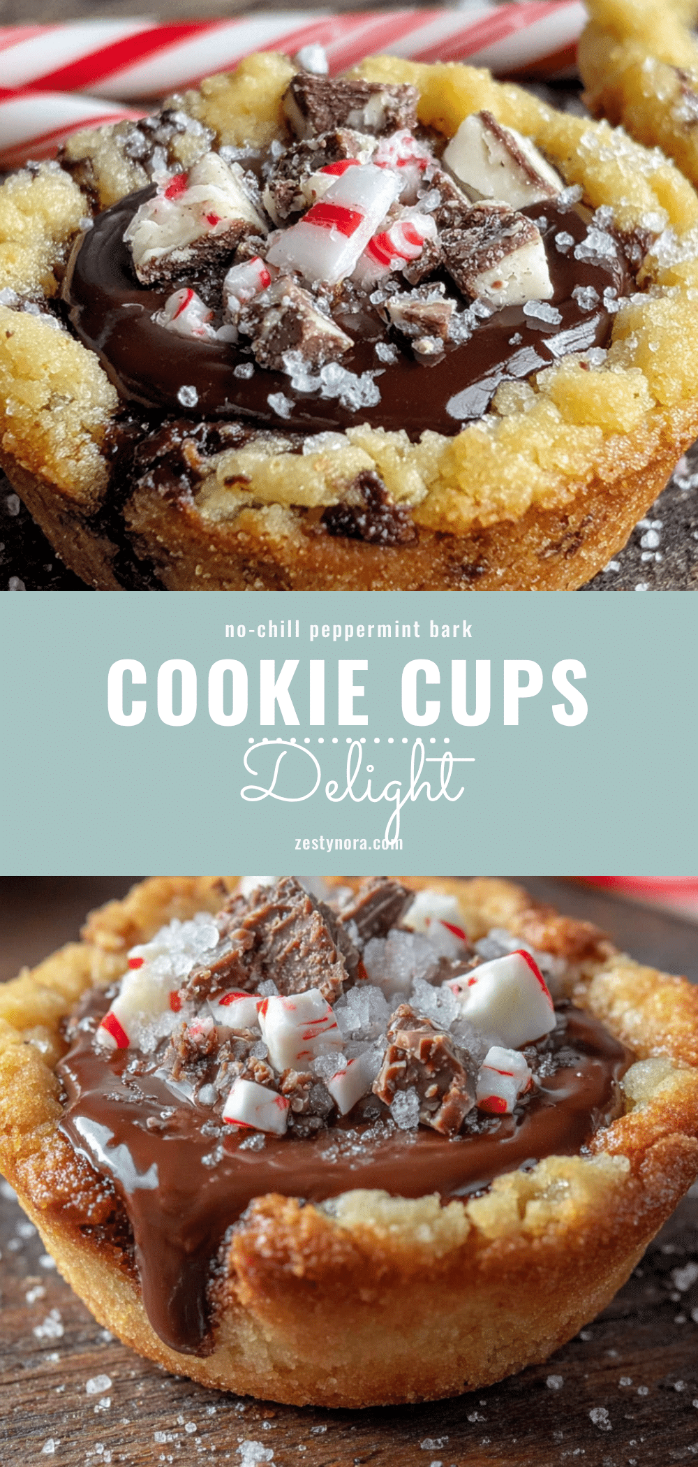peppermint bark cookie cups recipe