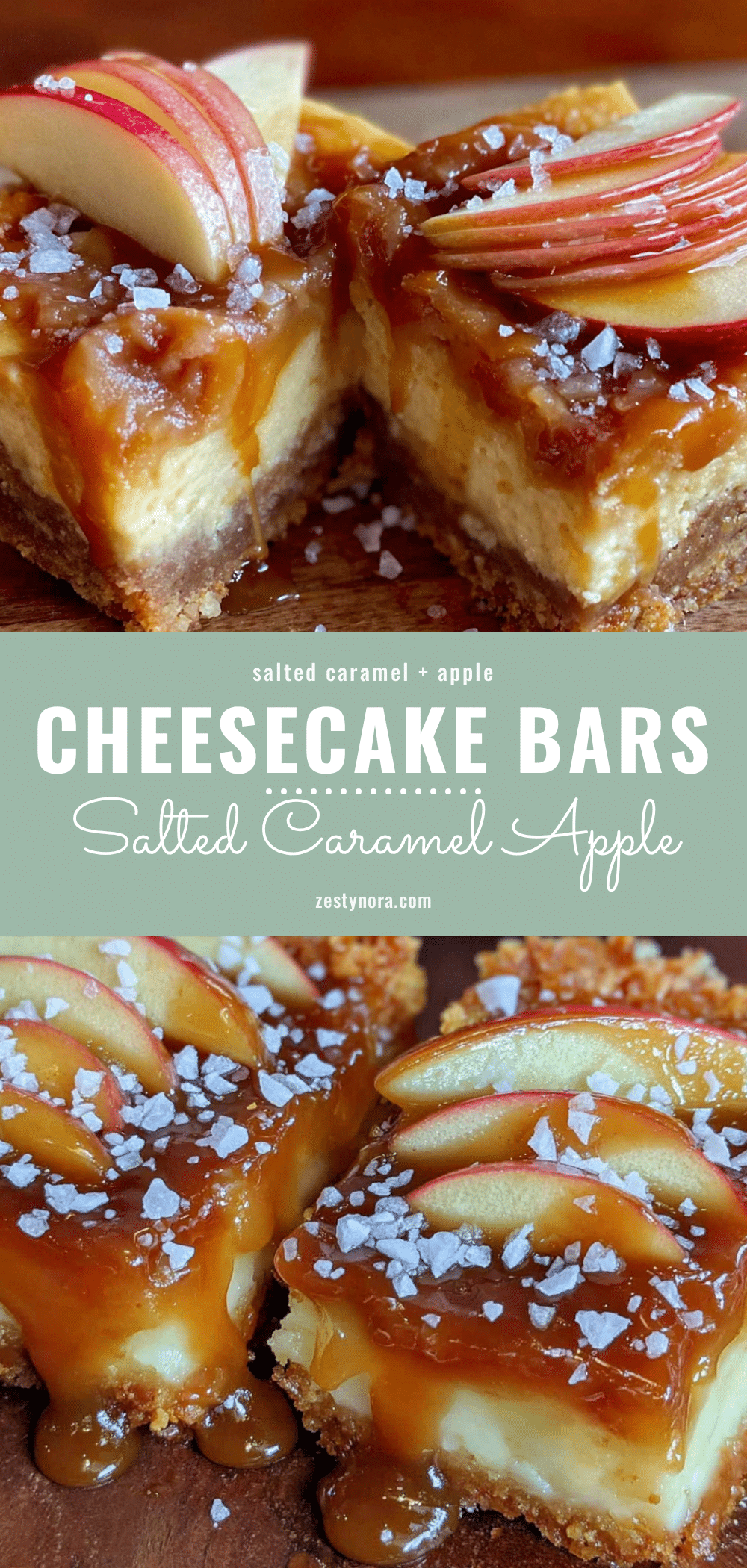 perfect salted caramel apple cheesecake bars recipe
