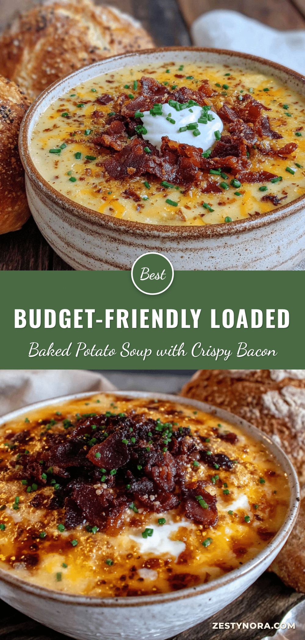 budget-friendly loaded baked potato soup with crispy bacon recipe