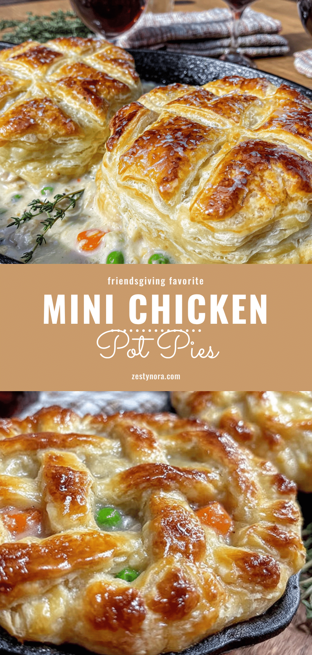 cozy friendsgiving mini chicken pot pies recipe