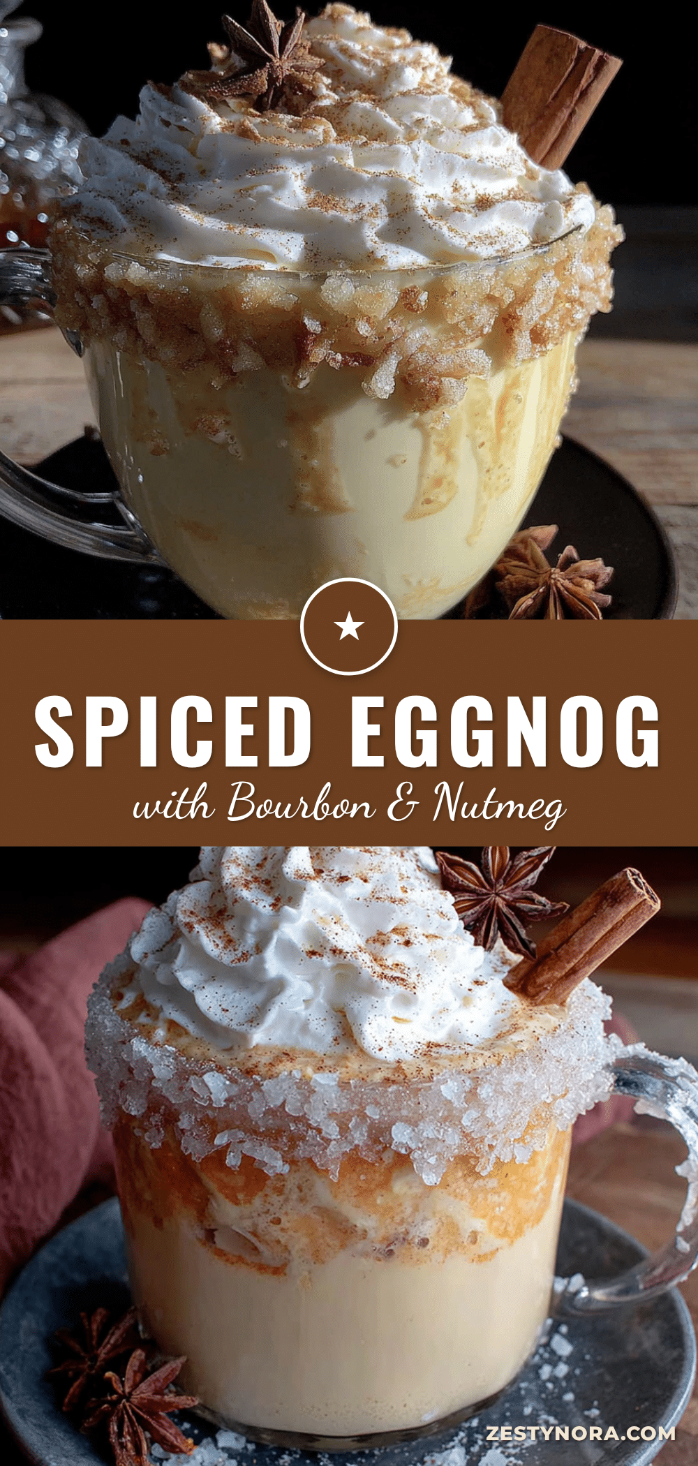 cozy spiced eggnog with bourbon recipe