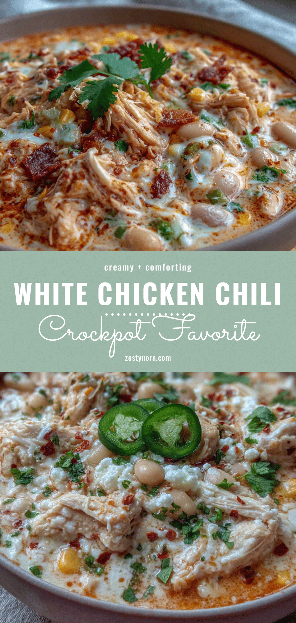 creamy crockpot white chicken chili recipe
