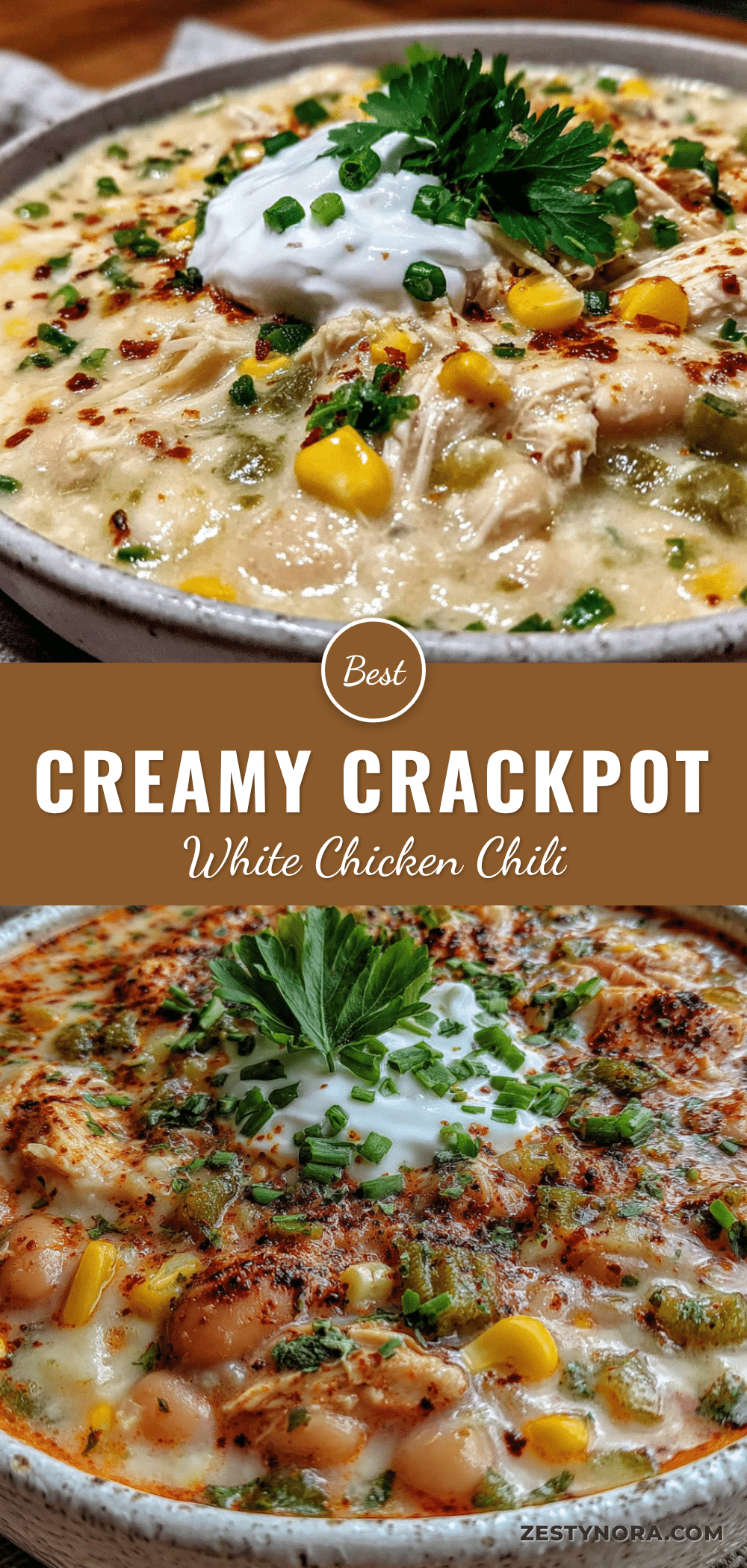 creamy crockpot white chicken chili recipe