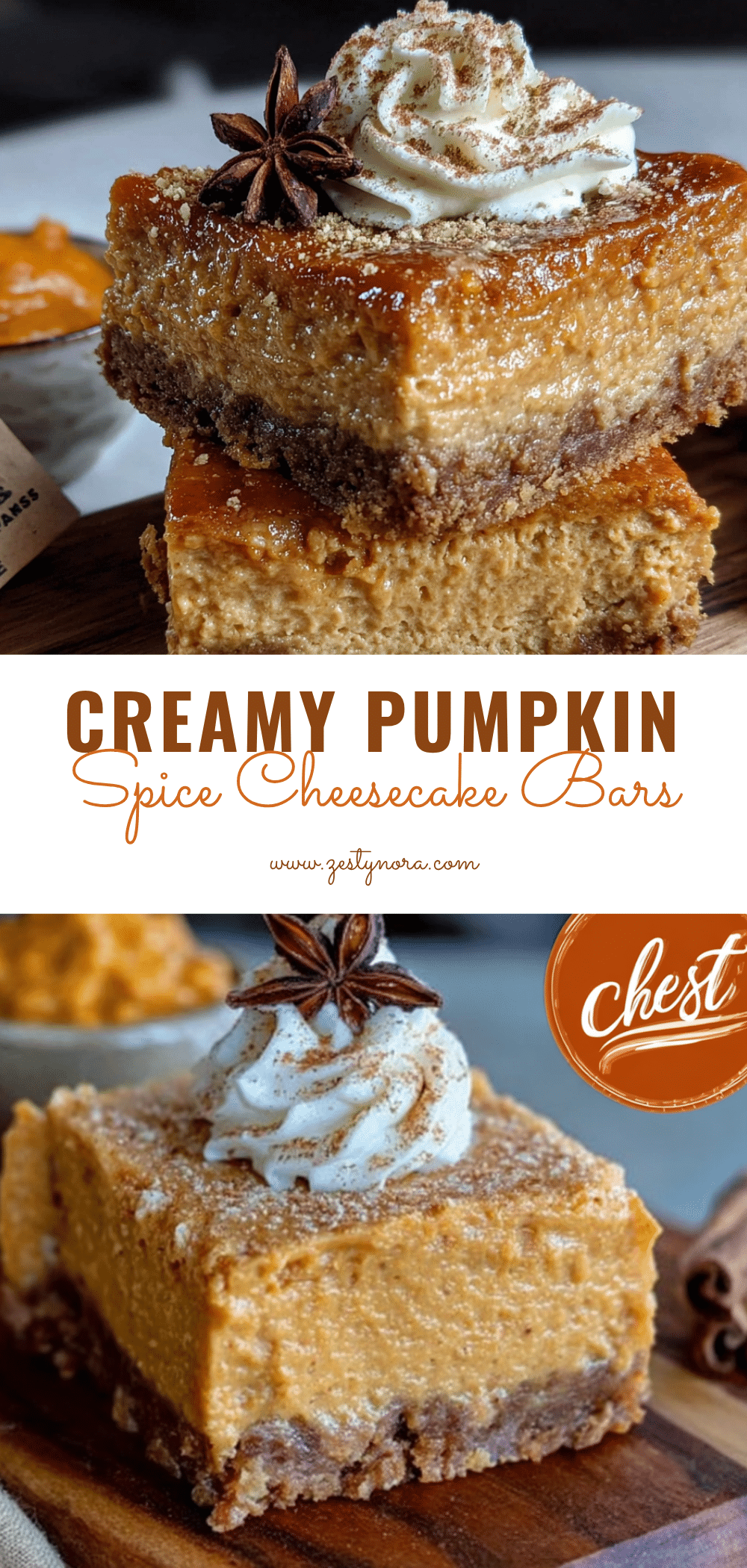creamy pumpkin spice cheesecake bars recipe