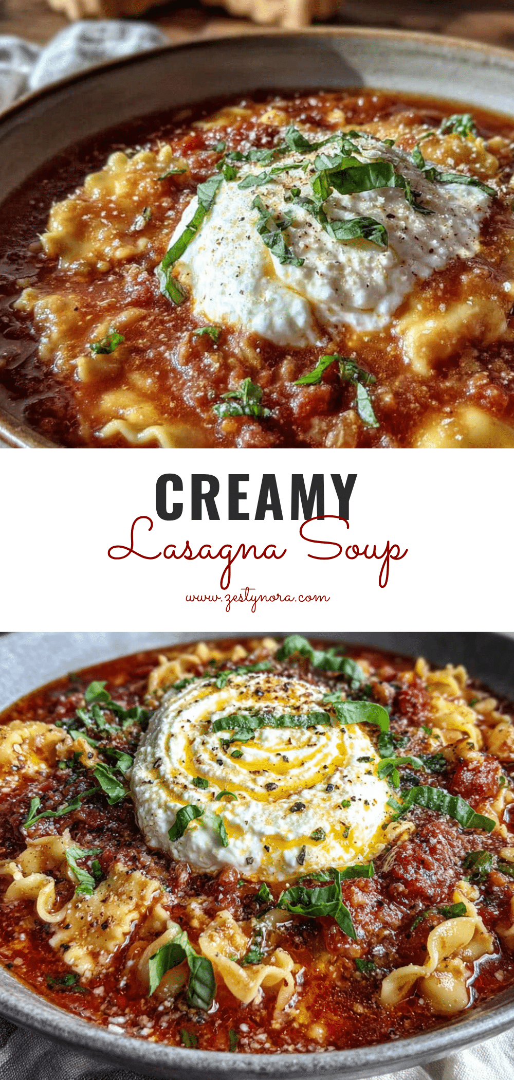 creamy slow cooker lasagna soup recipe