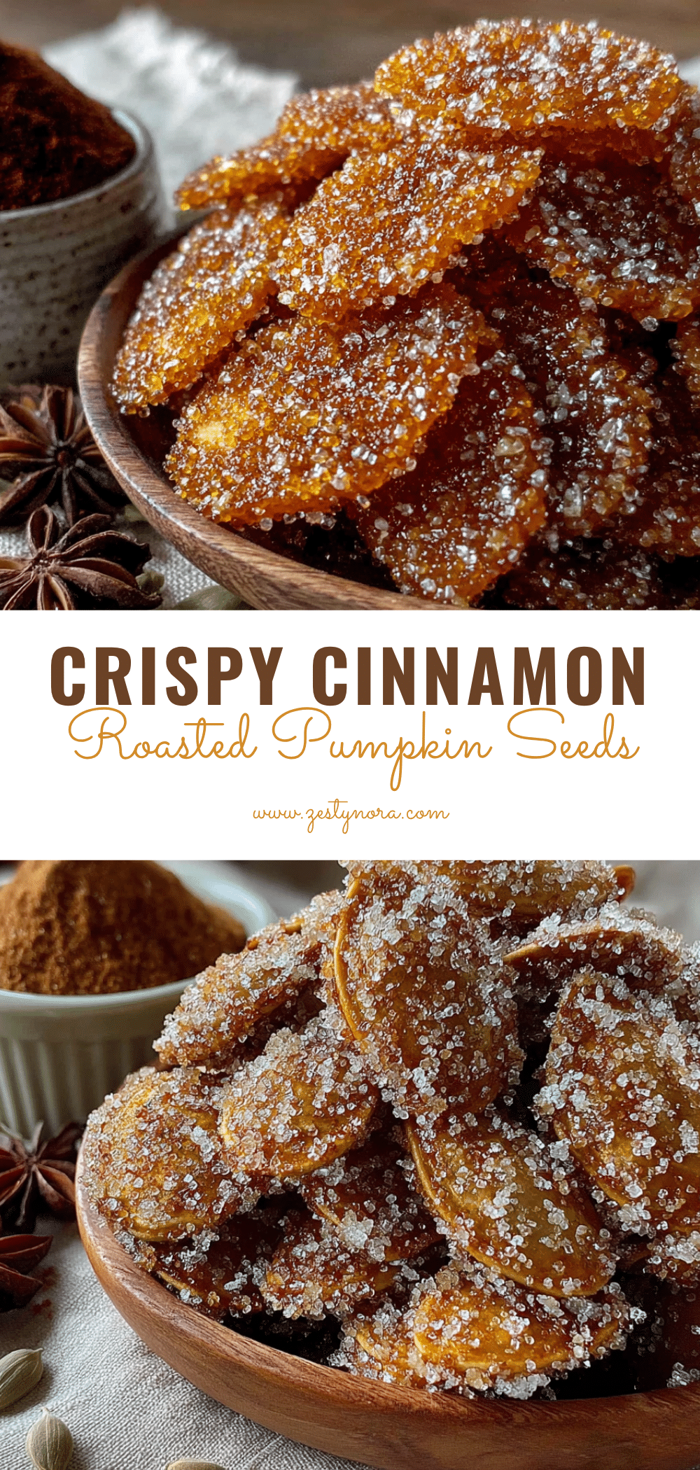crispy cinnamon sugar roasted pumpkin seeds recipe