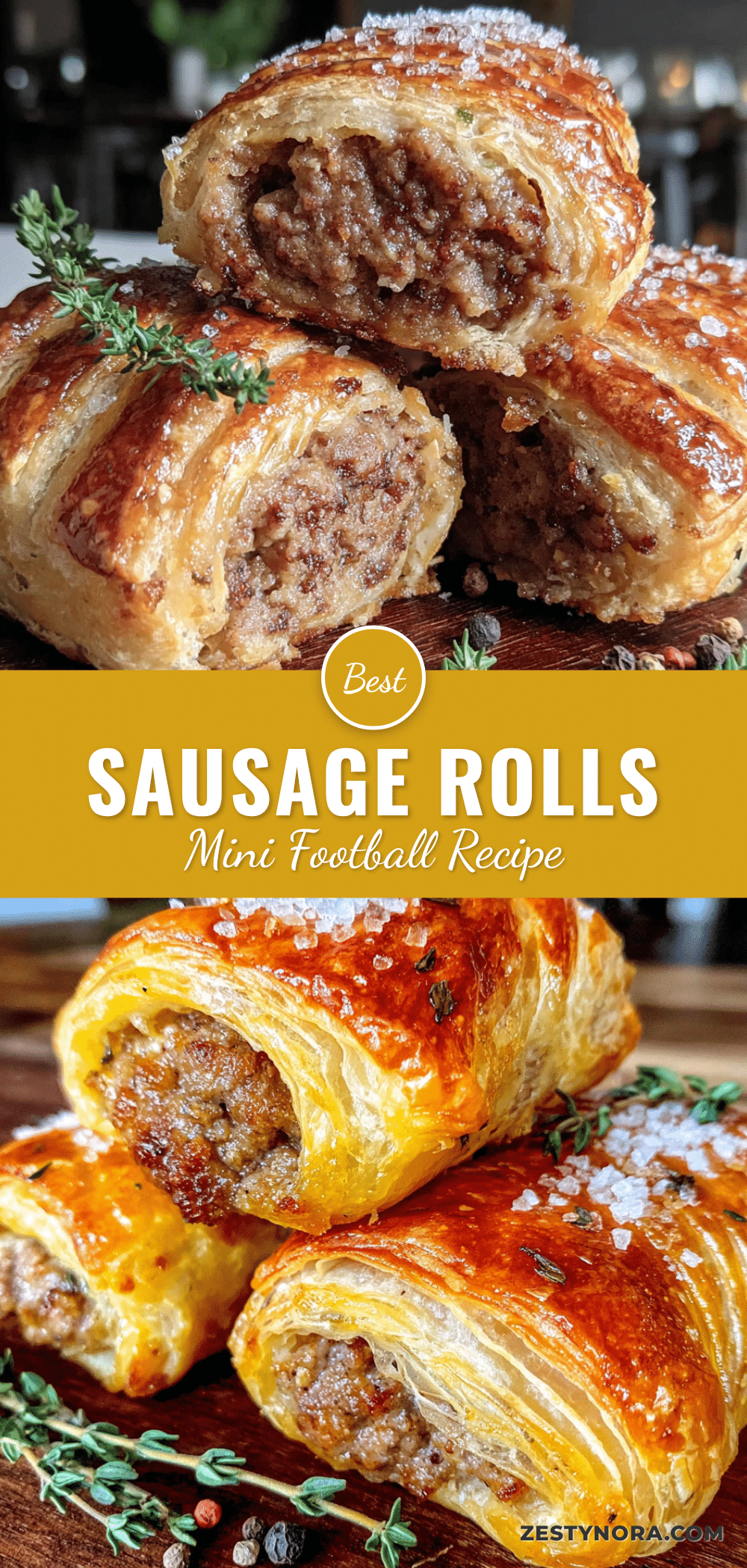 Crispy Mini Football Sausage Rolls recipe