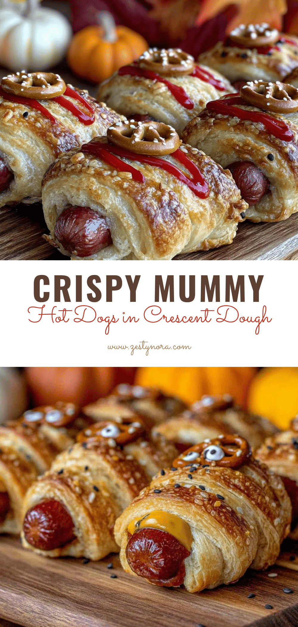 crispy mummy hot dogs in crescent dough recipe