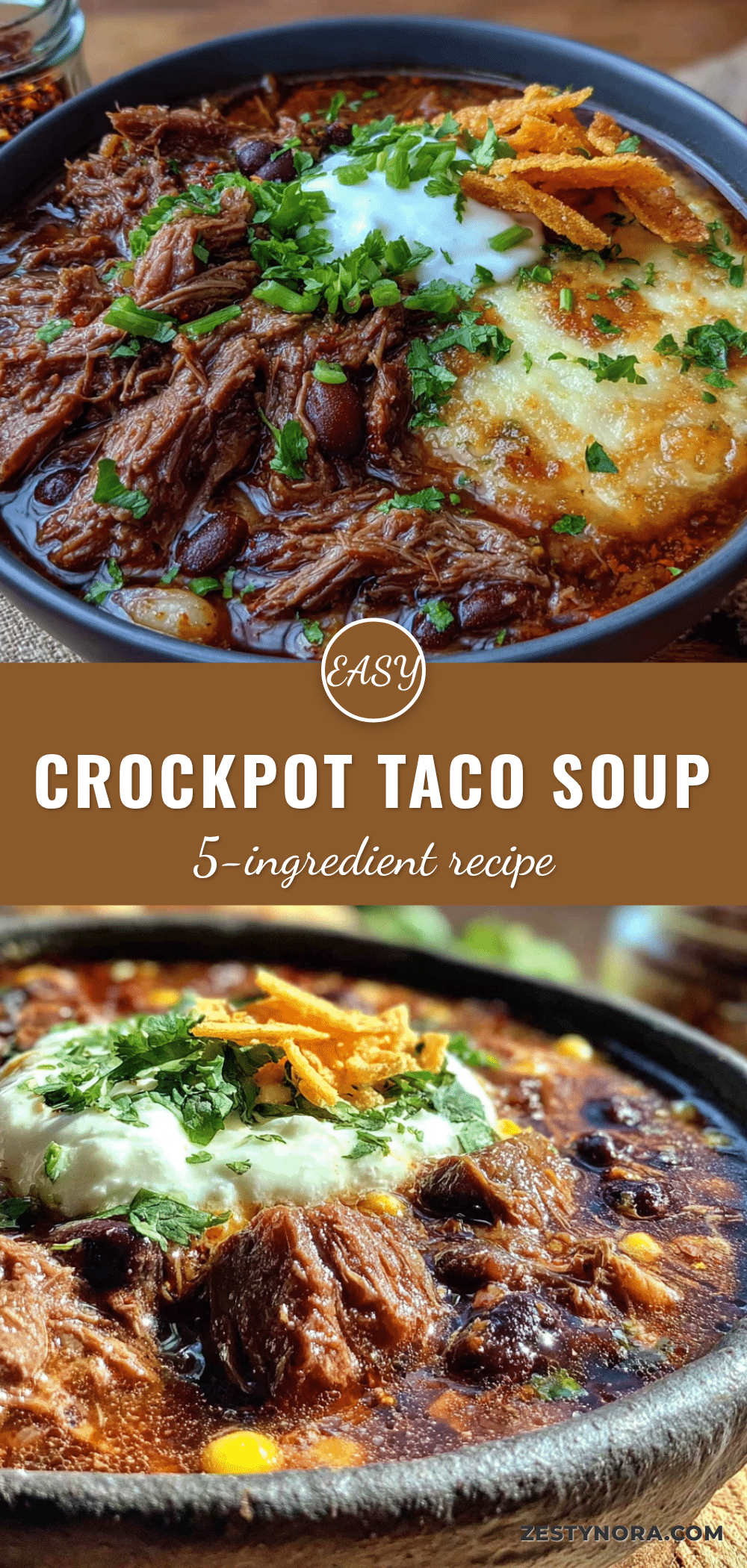 easy 5-ingredient crockpot taco soup recipe
