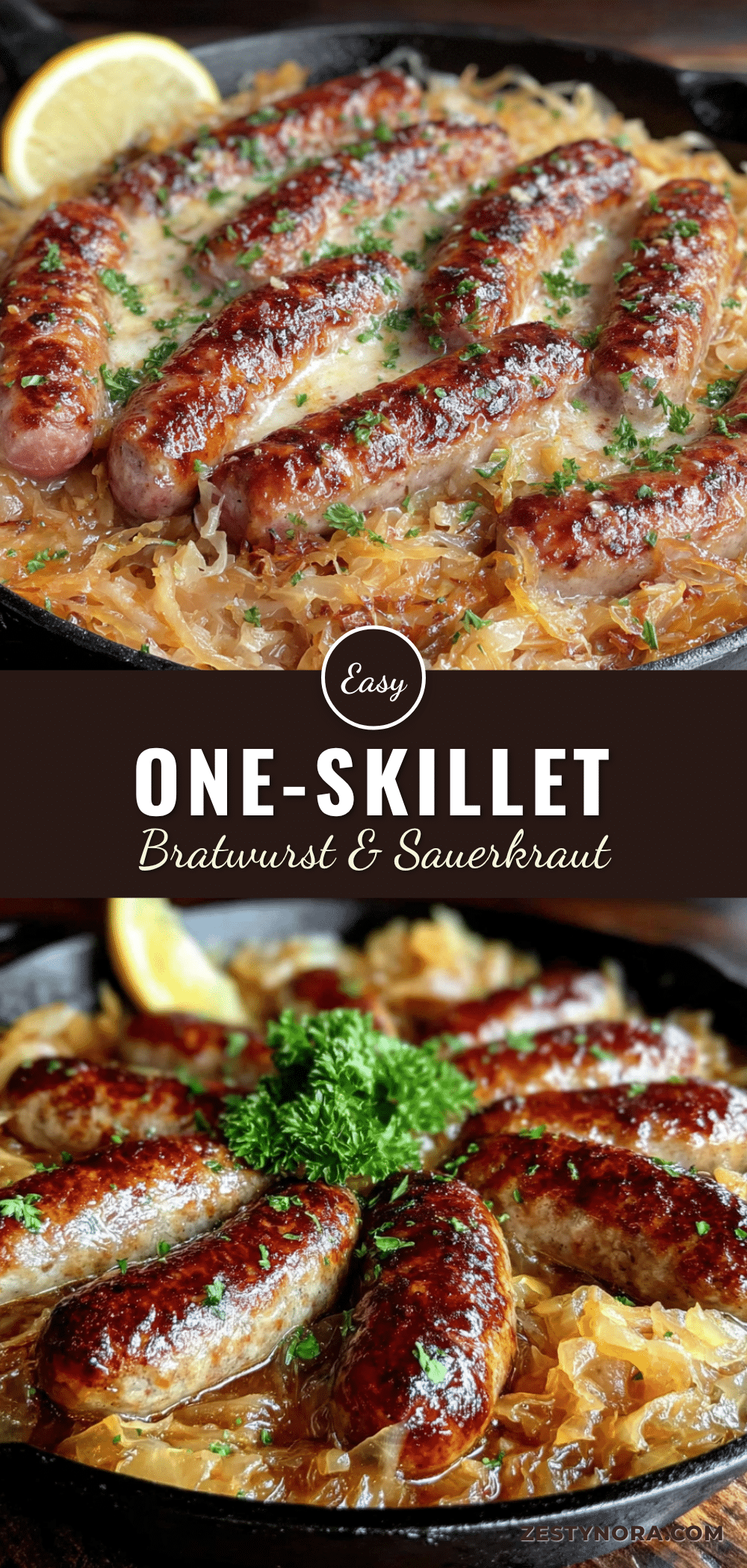 easy one-skillet bratwurst and sauerkraut recipe